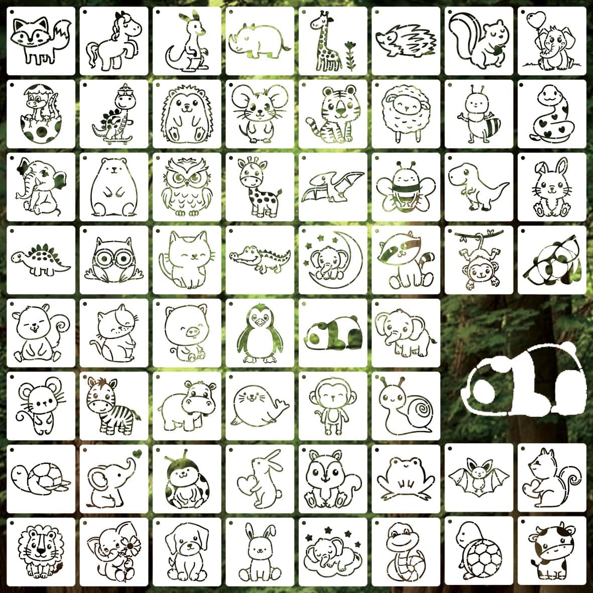 60 Pieces Cute Baby Shower Stencils for Painting, 3 Inch Onesie Stencil Reusable, Boy Girl Shirt Fabric Stencils Small Animals Pattern Templates for Painting Onesies Bibs Bodysuit Bags Shoes