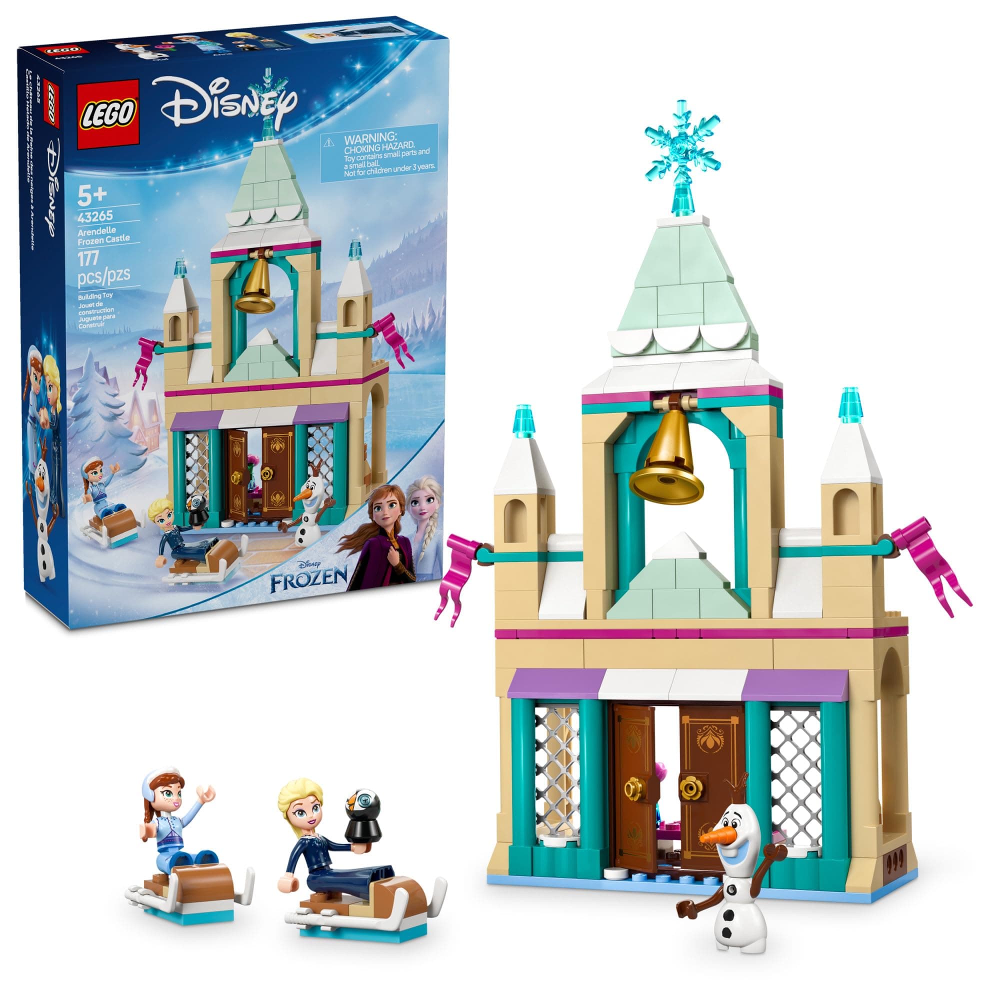 Disney Frozen: Arendelle Frozen Castle - Building Playset for Kids - Frozen Castle Toy for Fans with Princess Anna and Elsa Minidolls - 5 Year Old Girl & Boy Birthday Gift - 43265