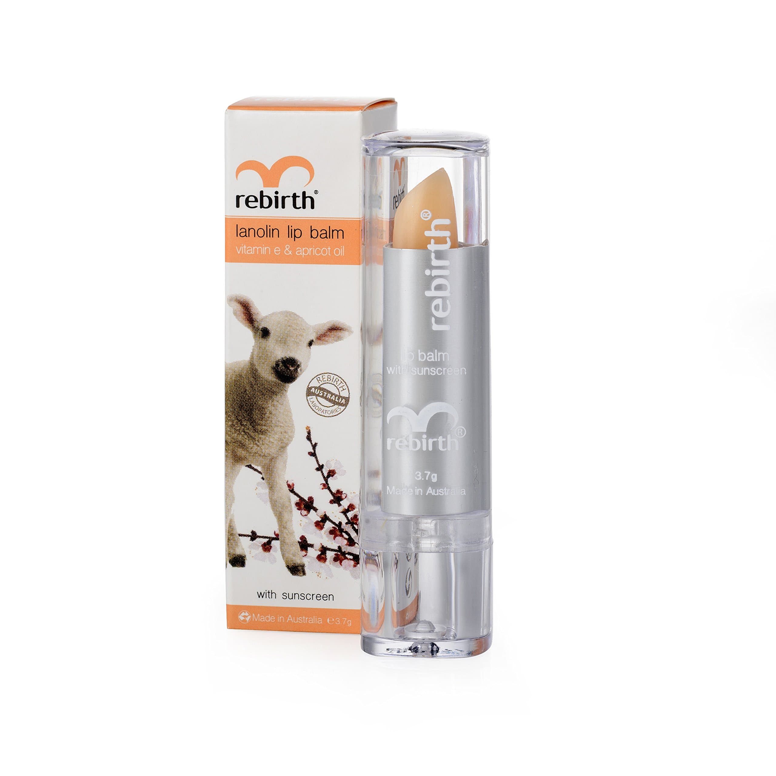 ReBirth LANOLIN LIP BALM WITH VITAMIN E & APRICOT OIL 3.7g
