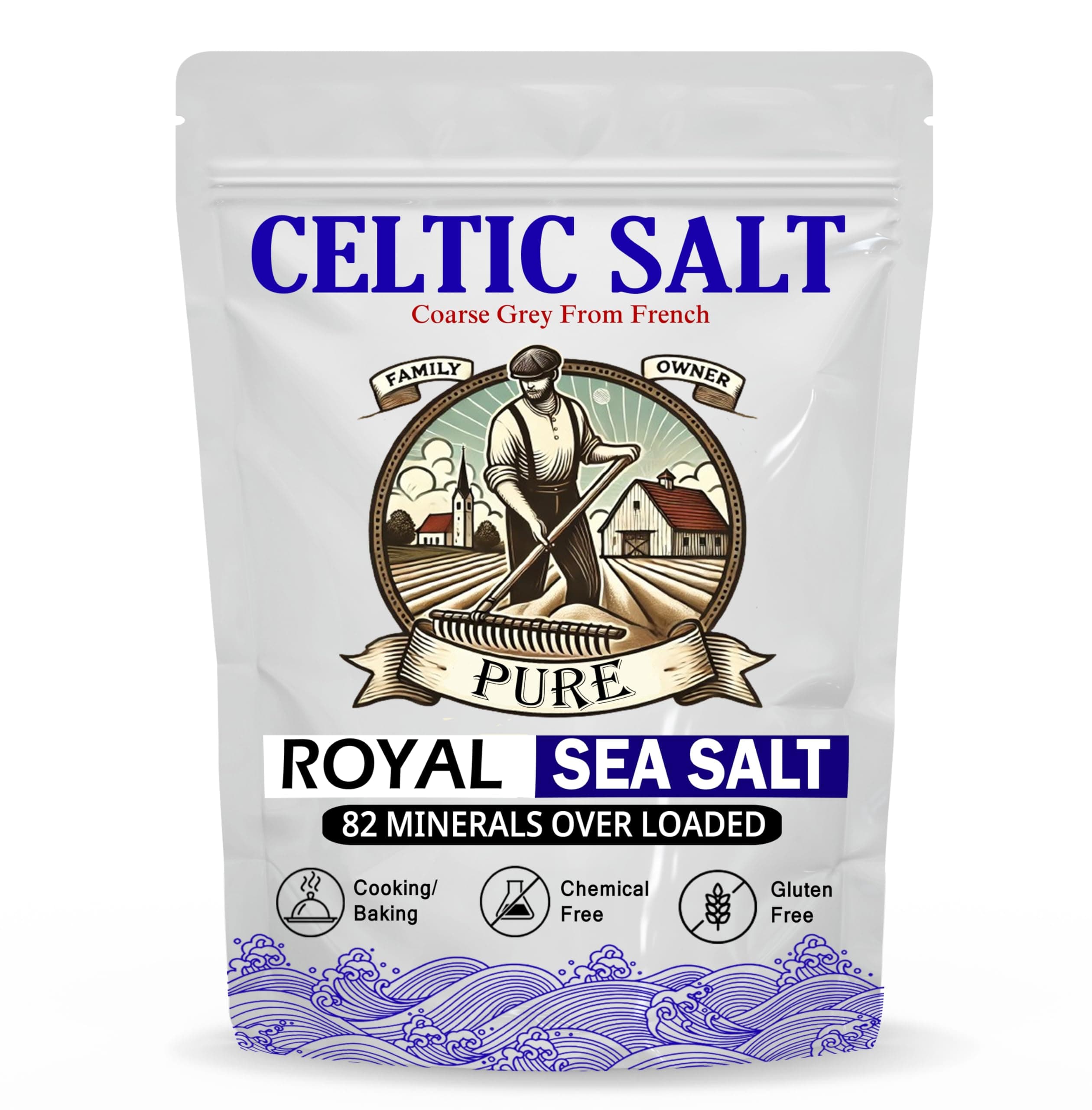 Premium Celtic Sea Salt 920gm – Natural, Unrefined, Mineral-Rich Pure Sea Salt for Cooking, Baking, Seasoning & Health – Non-GMO, Gluten-Free, Kosher Certified