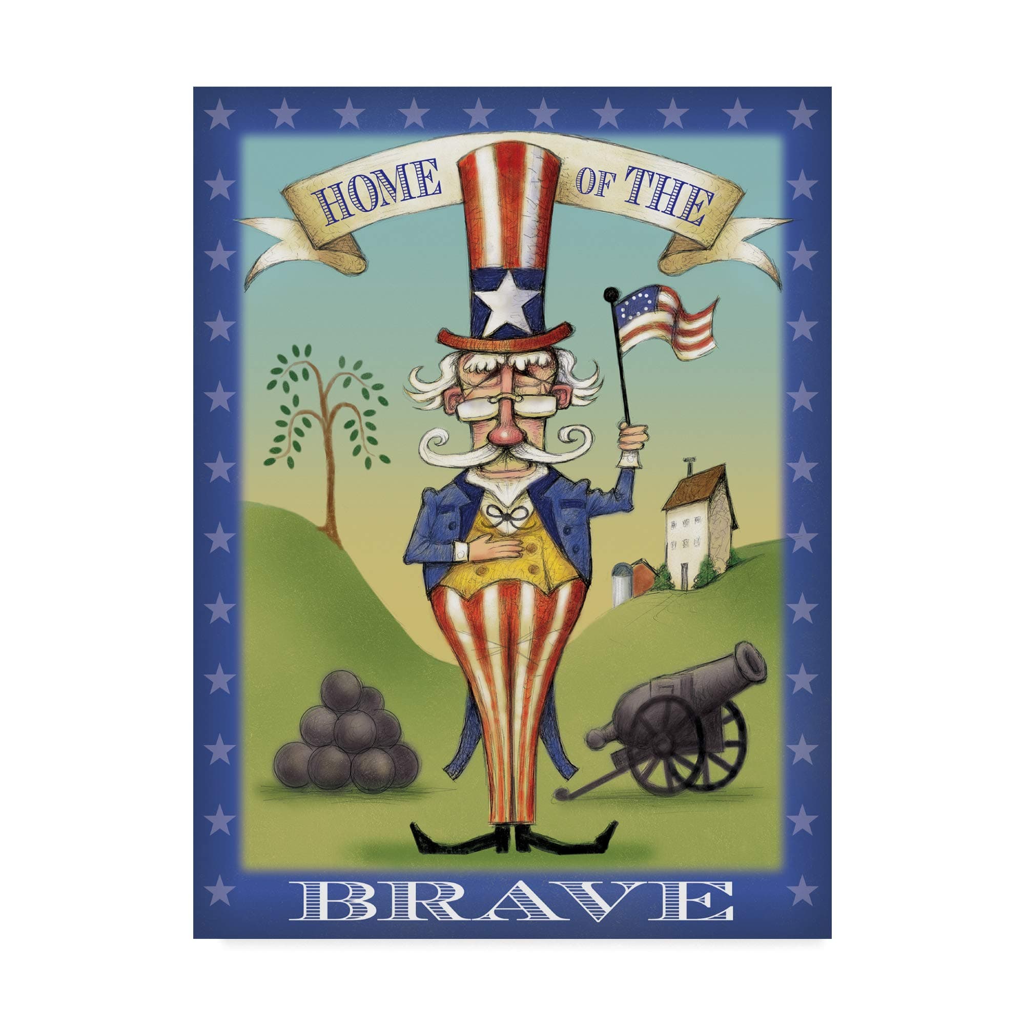 Trademark Fine Art Uncle Sam Portrait by Margaret Wilson, 14x19-Inch