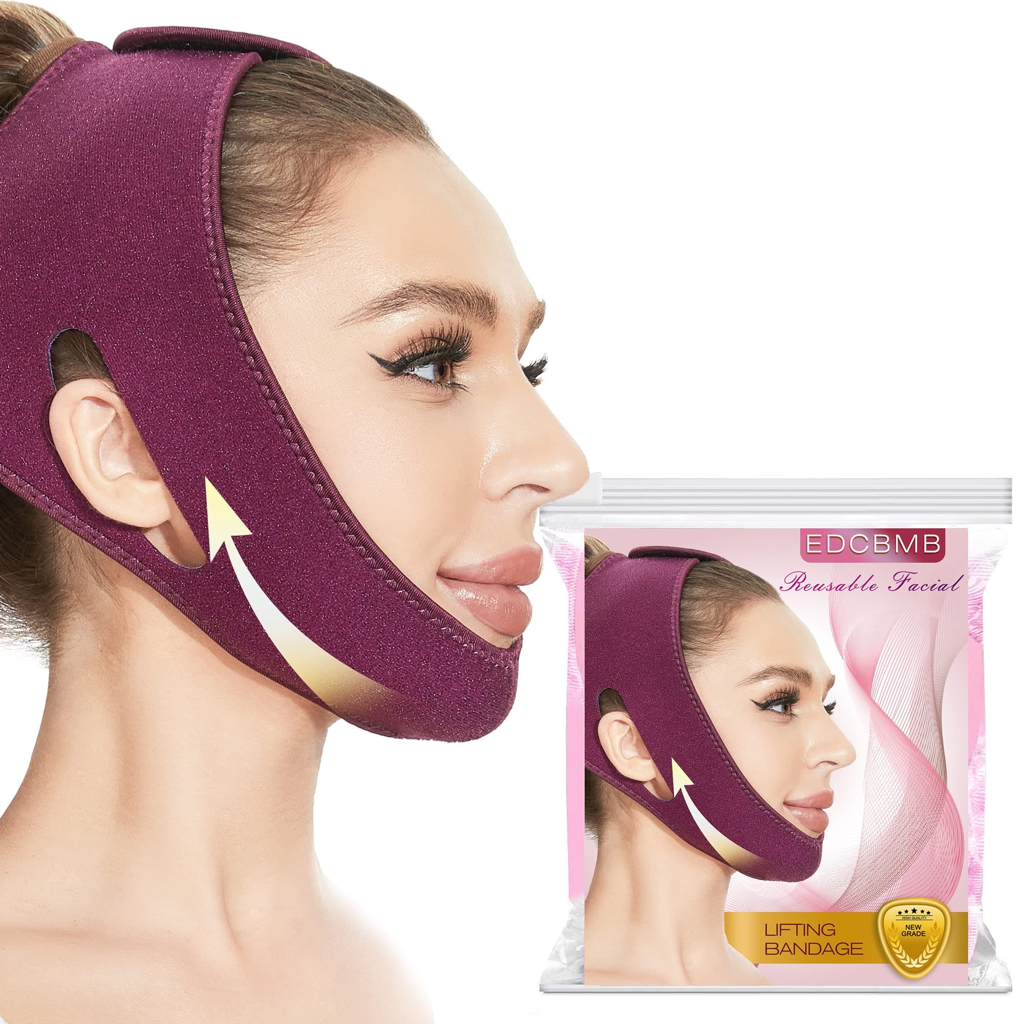 V line Mask,V Shaped Belt Facial for Women and Men,Reusable chin Strap for sleeping jawline Jaw Exerciser EDCBMB
