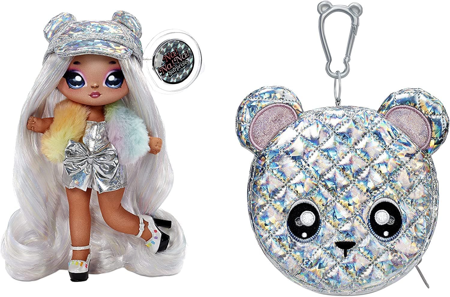 Na! Na! Na! SurpriseMga Entertainment Na Na Na 2 In 1 Pom Doll Metallic Series Style 6 1 Ari Prism, Multicolor, 575399EUcalt, Na Na Na 2-In-1 Pom Doll- Metallic Series Style 6