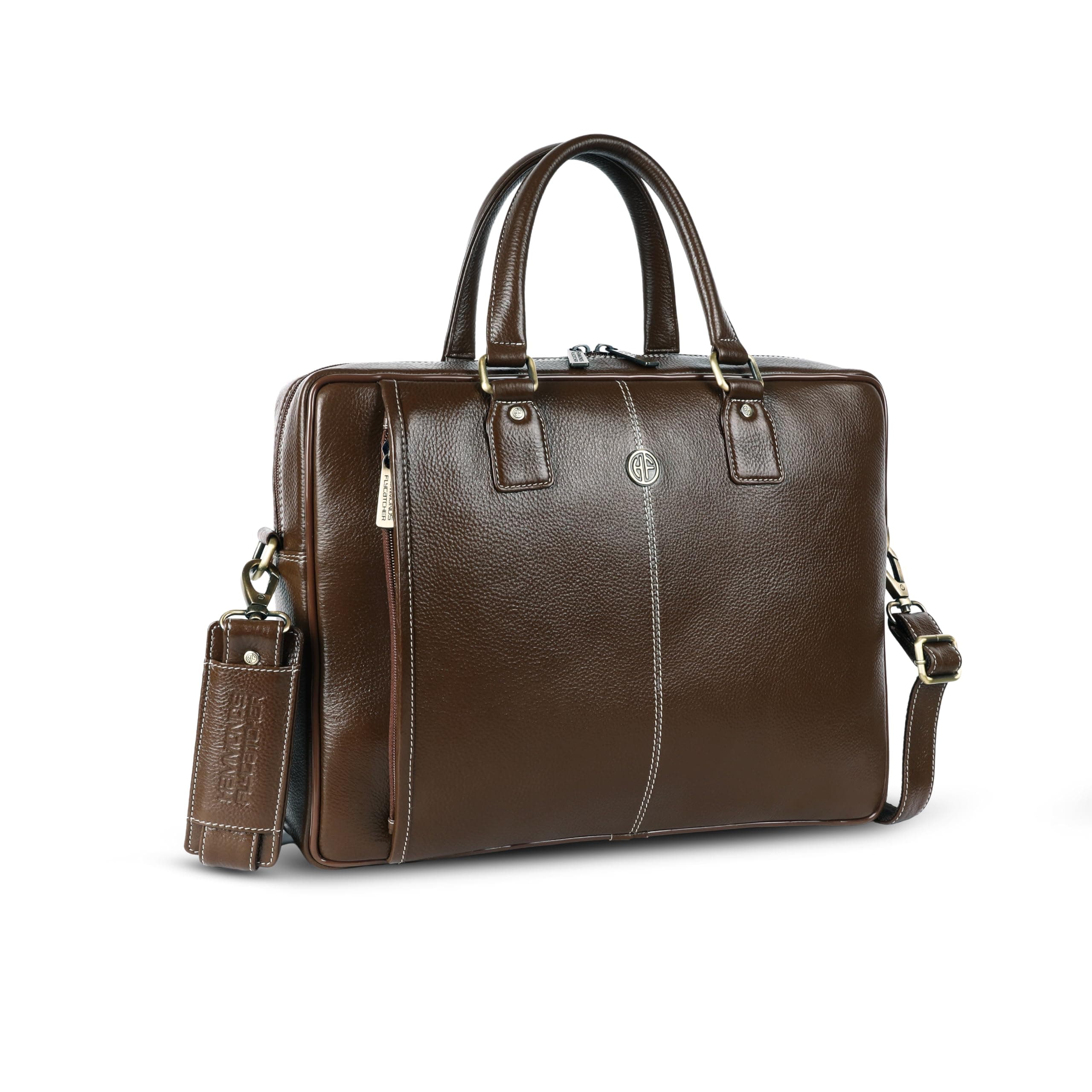 Genuine Leather Laptop Bag for Men/Office Bag for Men, Brushwood|Fits Upto 16 Inch Laptop/MacBook|Leather Bag with Shoulder Straps|Laptop Messenger Bag/Leather Bag for Men|LB204MH, Brushwood, Western