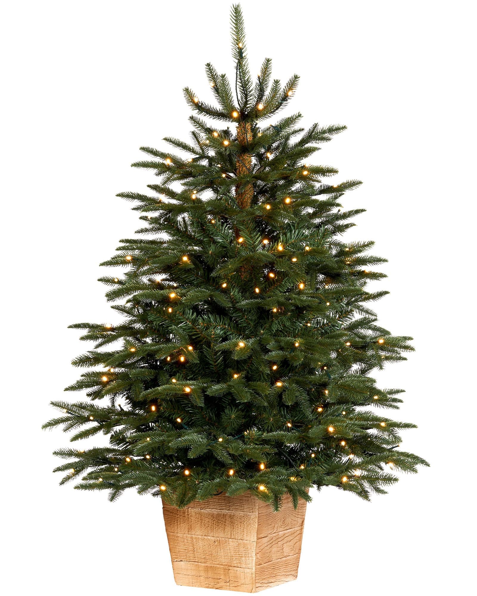 Pre-Lit Potted Alaskan Fir Christmas Tree, 150 Warm White LED Lights
