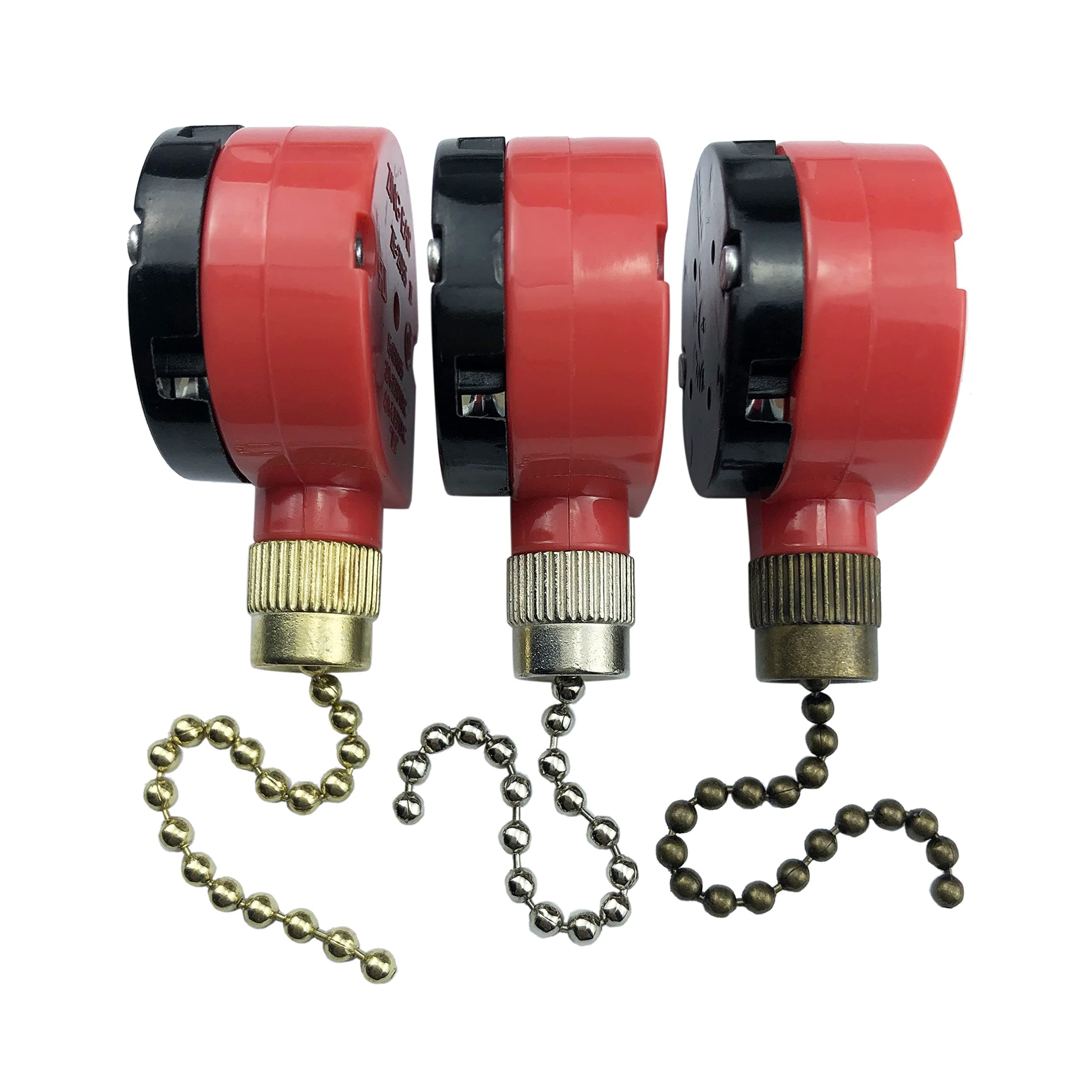 3 Pack Ceiling Fan Switch 3 Speed 4 Wire Zing Ear ZE-208S ZE-268S1 Fan Pull Chain Switch Compatible with Ceiling Fan Switch Ceiling Fan Light Lamp (Multicolored)