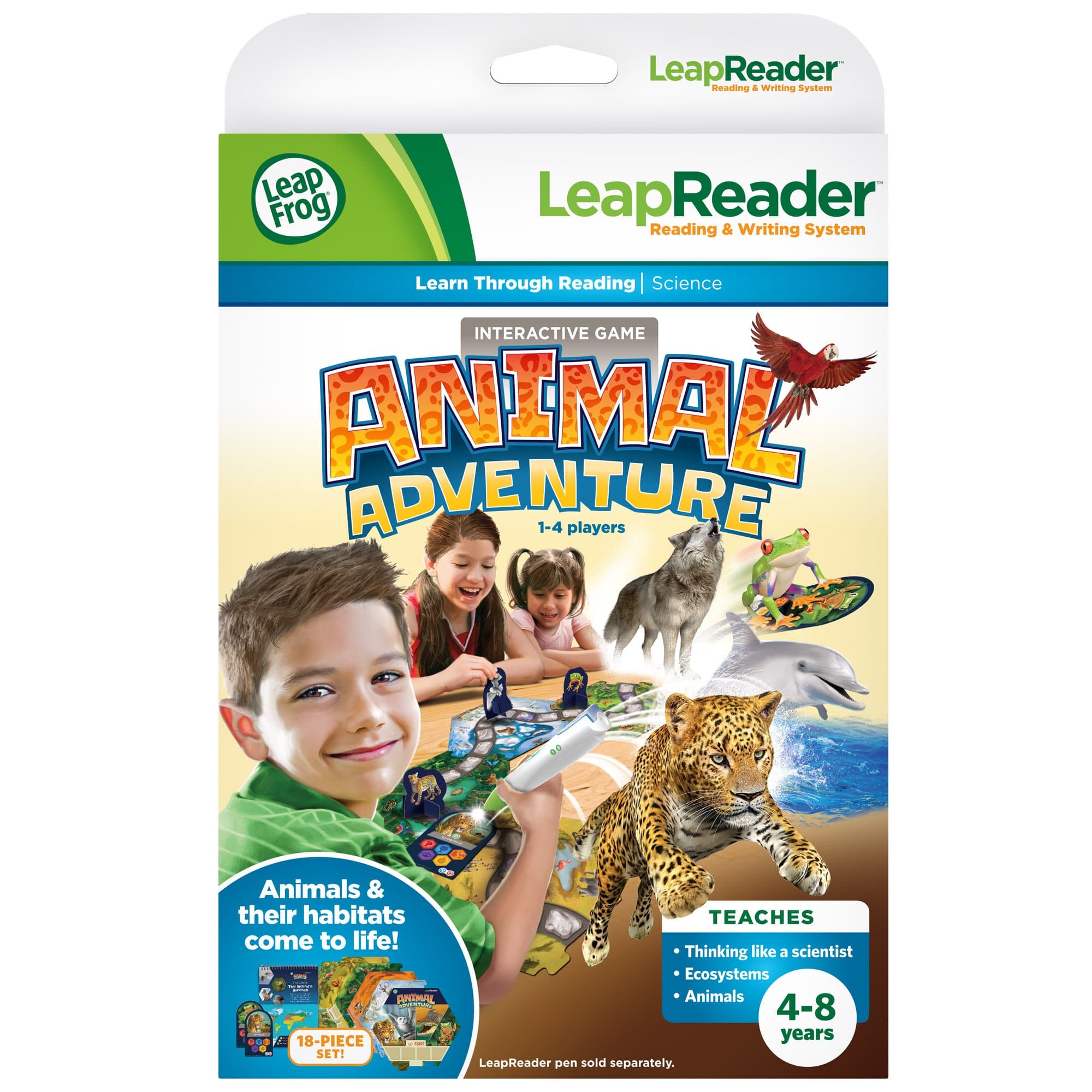 LeapReader Animal Adventure Quest, Interactive Reading and Phonics System, Teaches Early Reading Skills Through Fun Animal Adventures, Ideal for Kids Aged 4 and Up