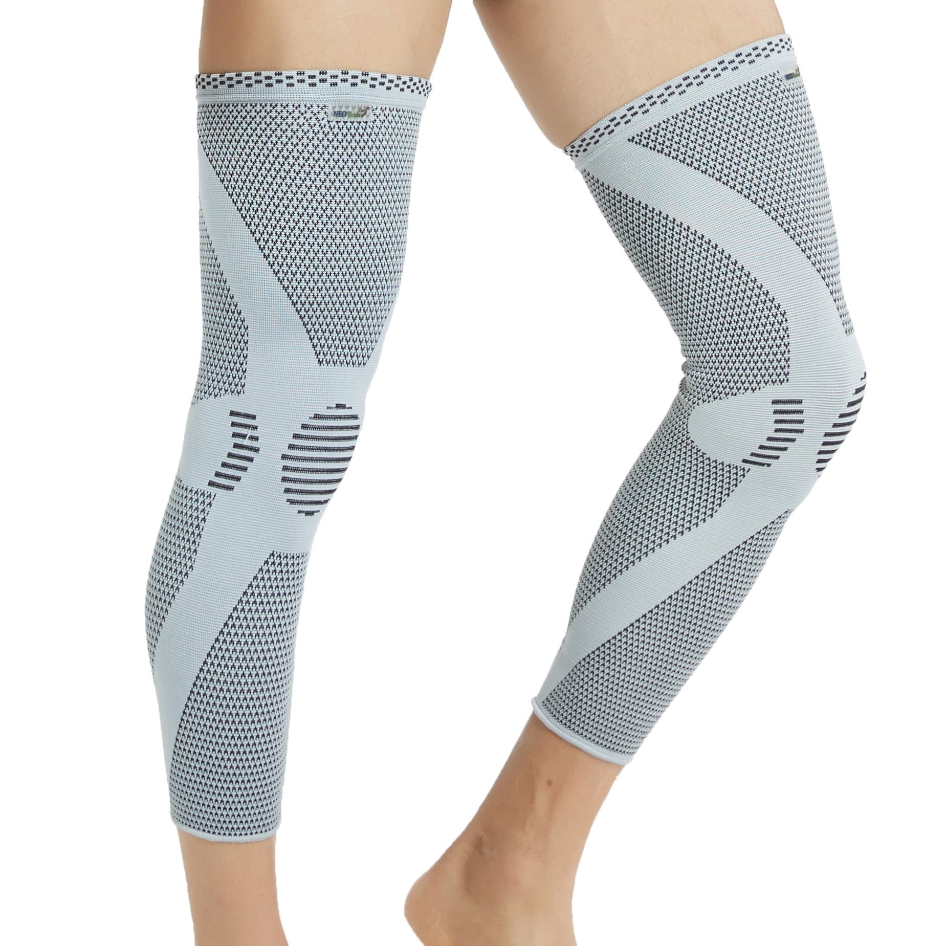 NeoTech CareKnee & Leg Sleeve - Breathable - Medium Compression - Grey (Size M, 1 Pair)