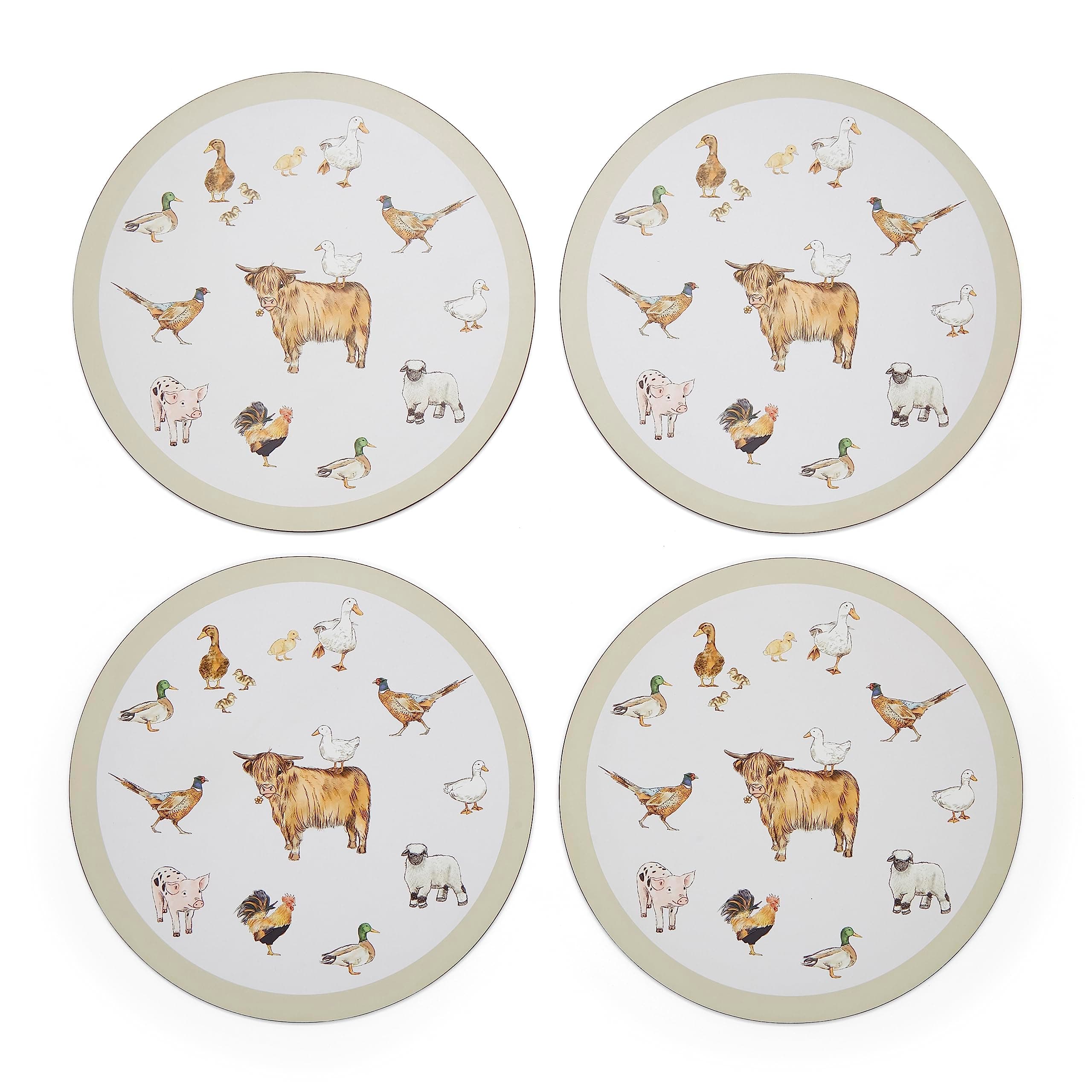 Pack of 4 Table Place Mats | Place Mats For Table With British Designs | Table Mats For All Types Of Kitchens - Buttercup Farm