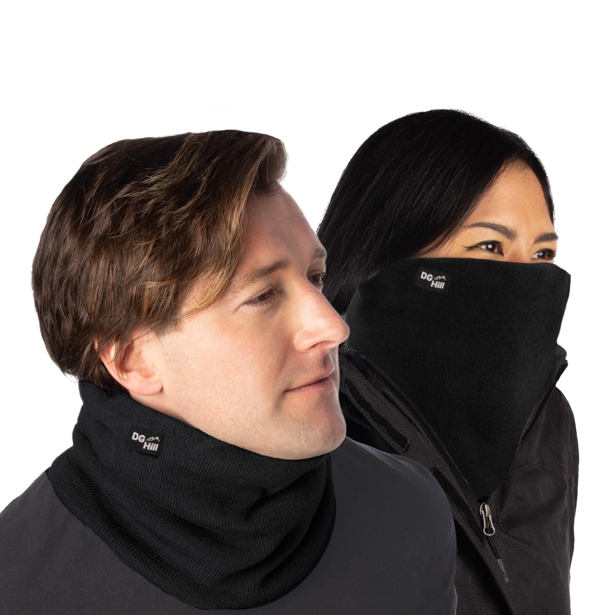 (2 Pack) Thick Heat Trapping Thermal Neck Warmers, Winter Neck Gaiter Set Fleece Lined