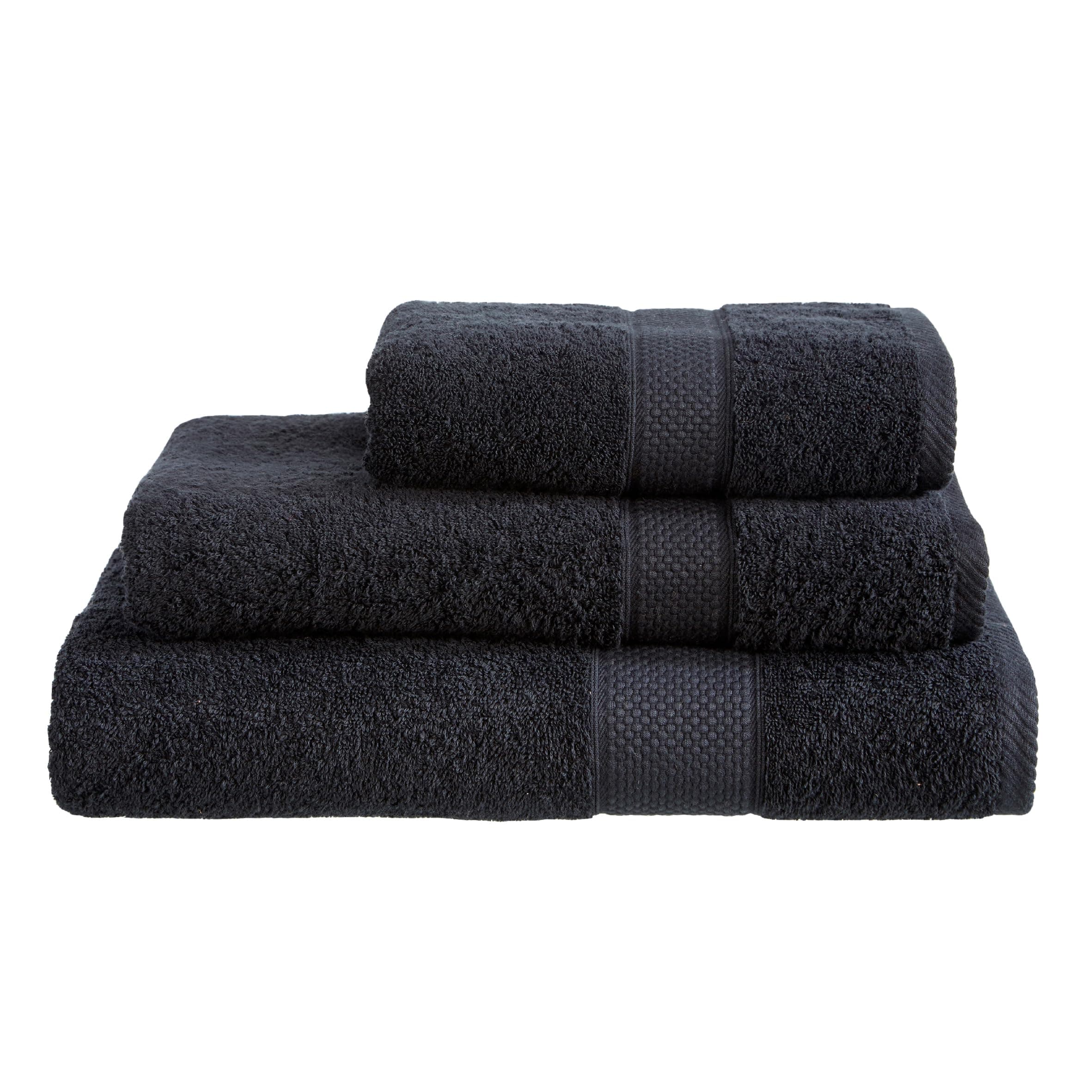 Linens Limited - Hand Towel for Bathroom and for Kitchen, Great as Face Towel, Guest Towel, and More, Turkish Cotton, Soft and Luxurious, Super Absorbent, Machine Washable (Black)
