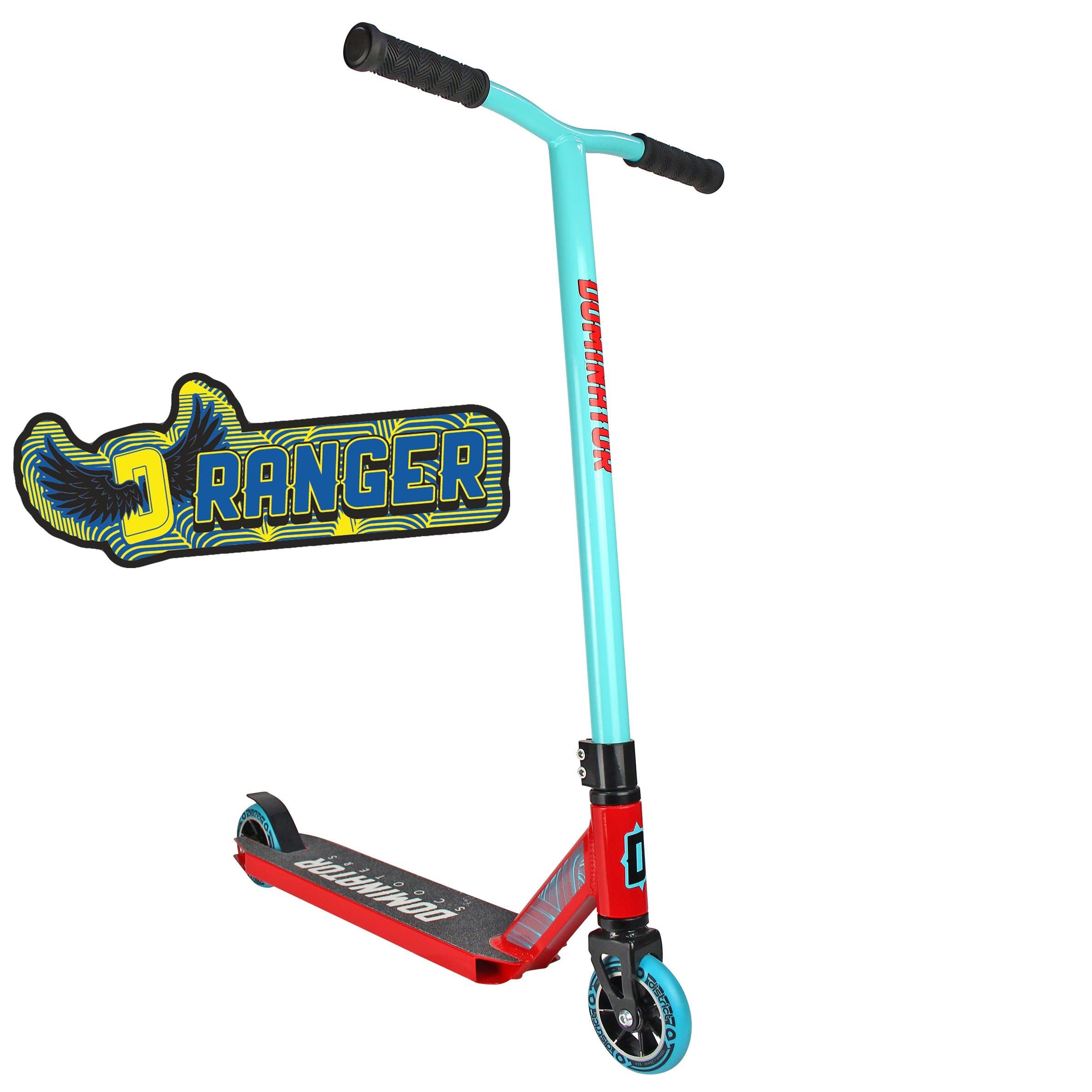 Dominator Ranger Pro Scooter - Stunt Scooter - Trick Scooter (Turquoise/Red)