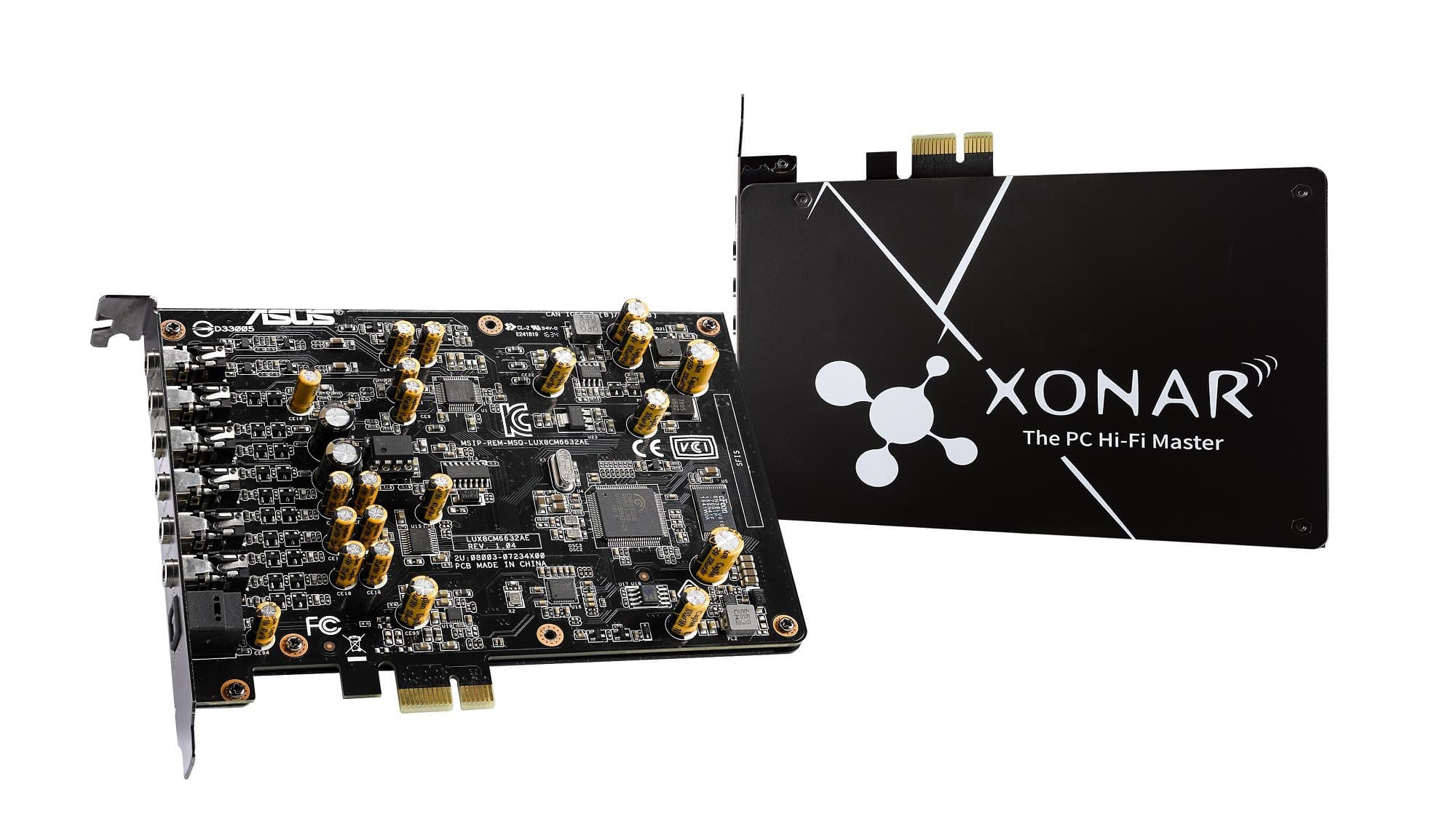 Asus Xonar AE Sound Board 7.1 PCIe Gaming Sound Card with 192kHz/24-bit Hi-Res Audio Quality, 150ohm Headphone amp, DAC, and Exclusive EMI Back Plate