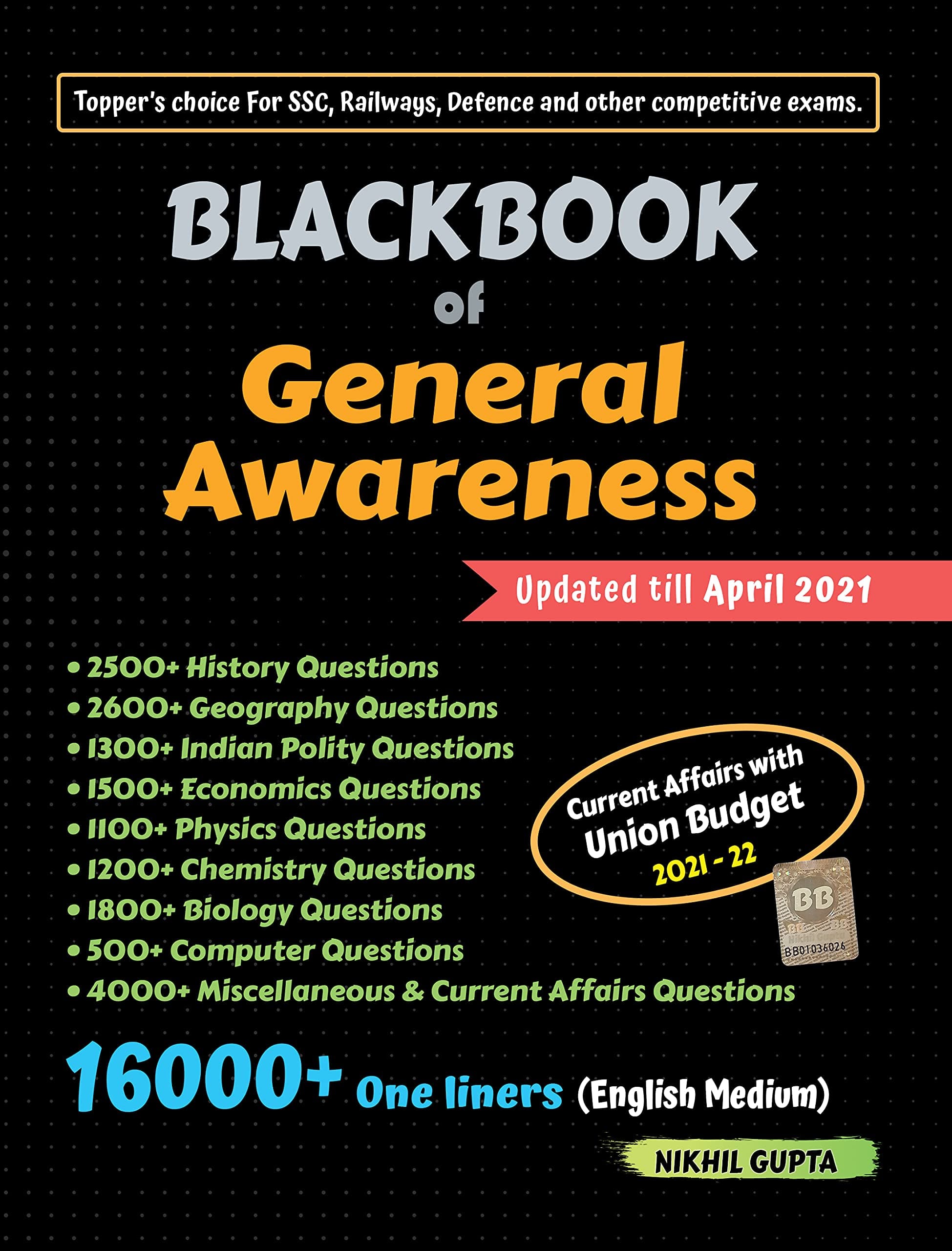 BlackBook of General Awareness April 2021 by Nikhil Gupta Paperback