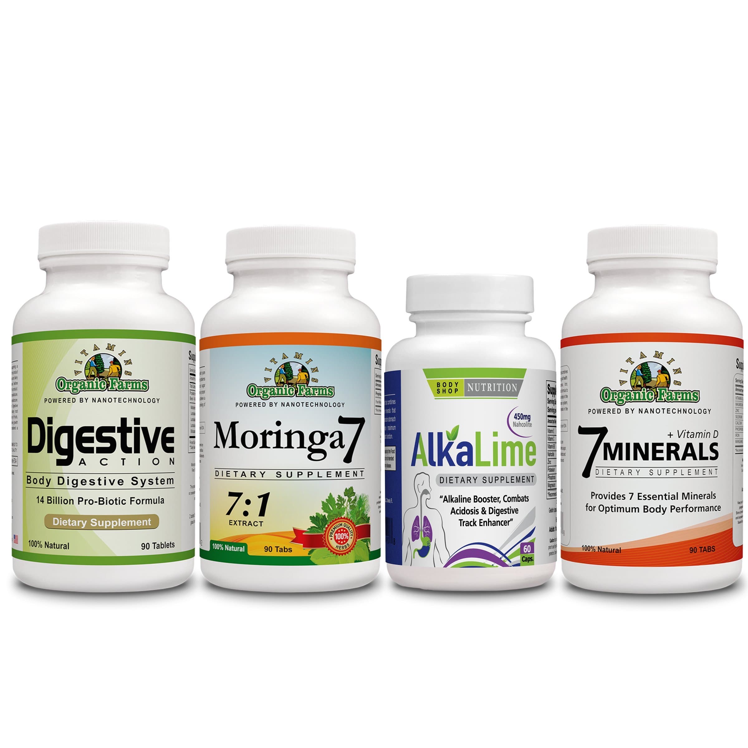 Alcalosis Control Kit - The Banlance pH - Vitamin C + 7 Minerals + Alkaline + Moringa 7 + Digestive Action - Dietary Supplements