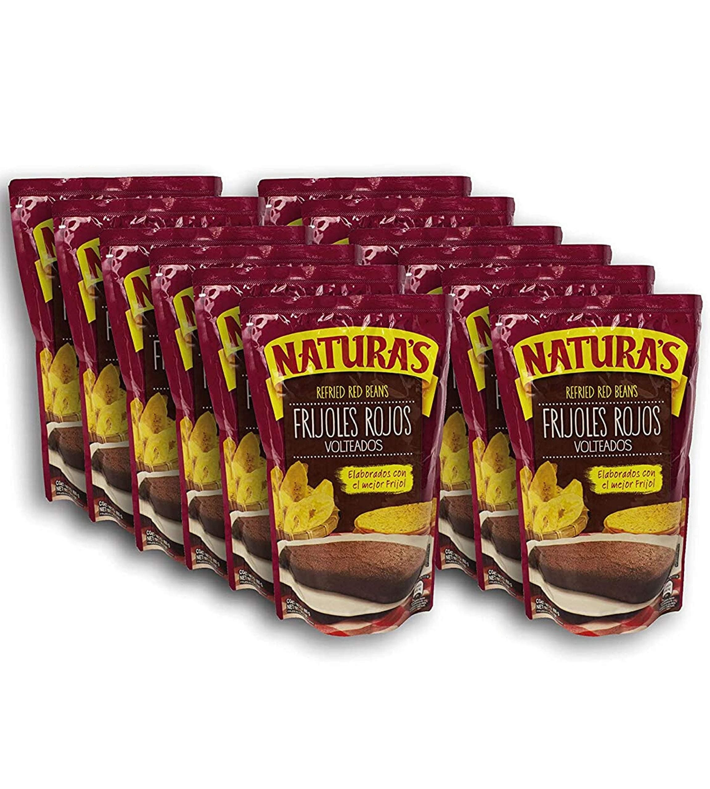 Natura's Frijoles Rojos Volteados - Refried Red Kidney Beans | 100% Plant Based | Ready To Serve| Made With Ground Beans of Beans|No Preservative,No Artificial Colors|100% Natural (227g,8oz) 12pack