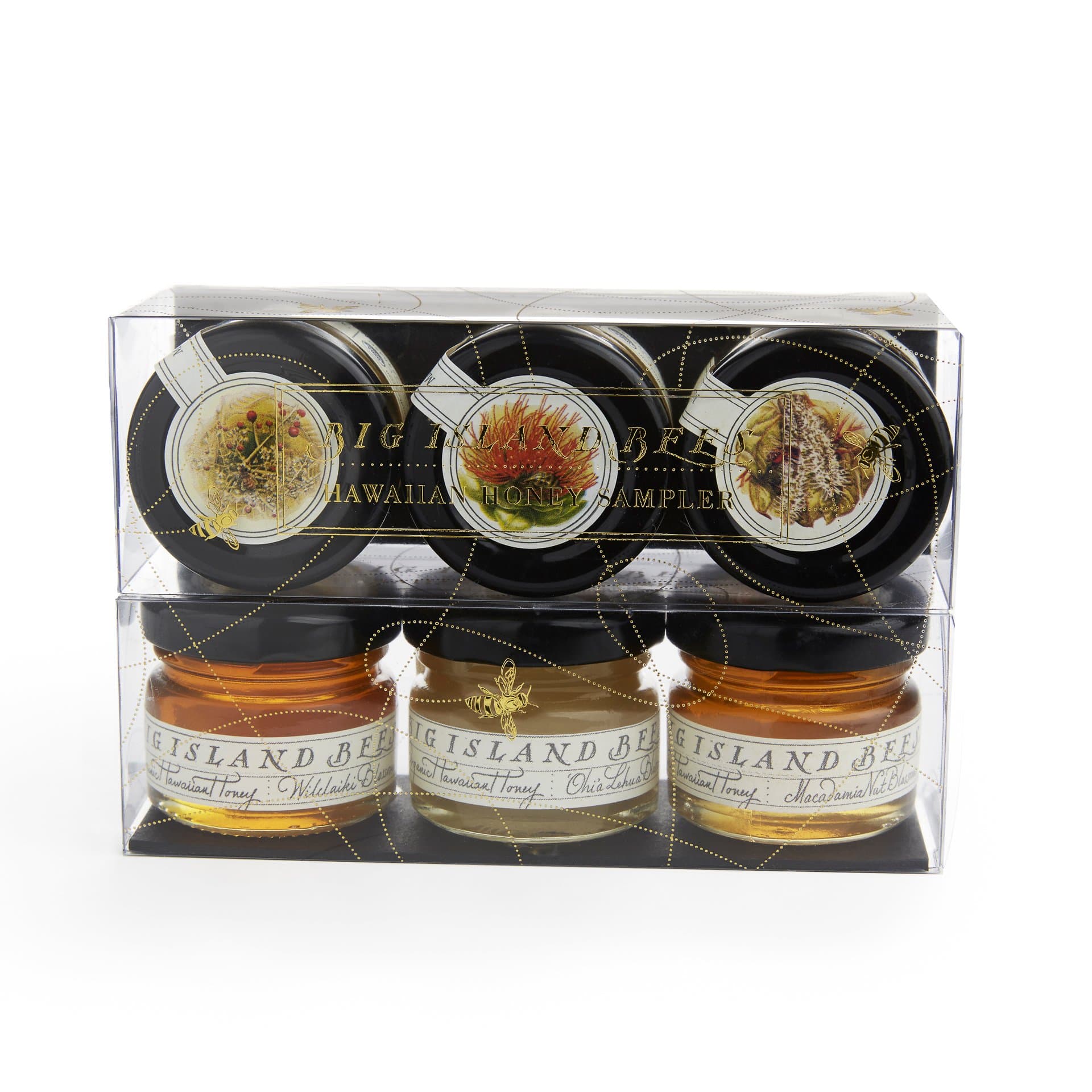 Mini Raw Honey Gift Set, Hawaiian Honey Sampler by Big Island Bees (1 oz each Glass Jar)