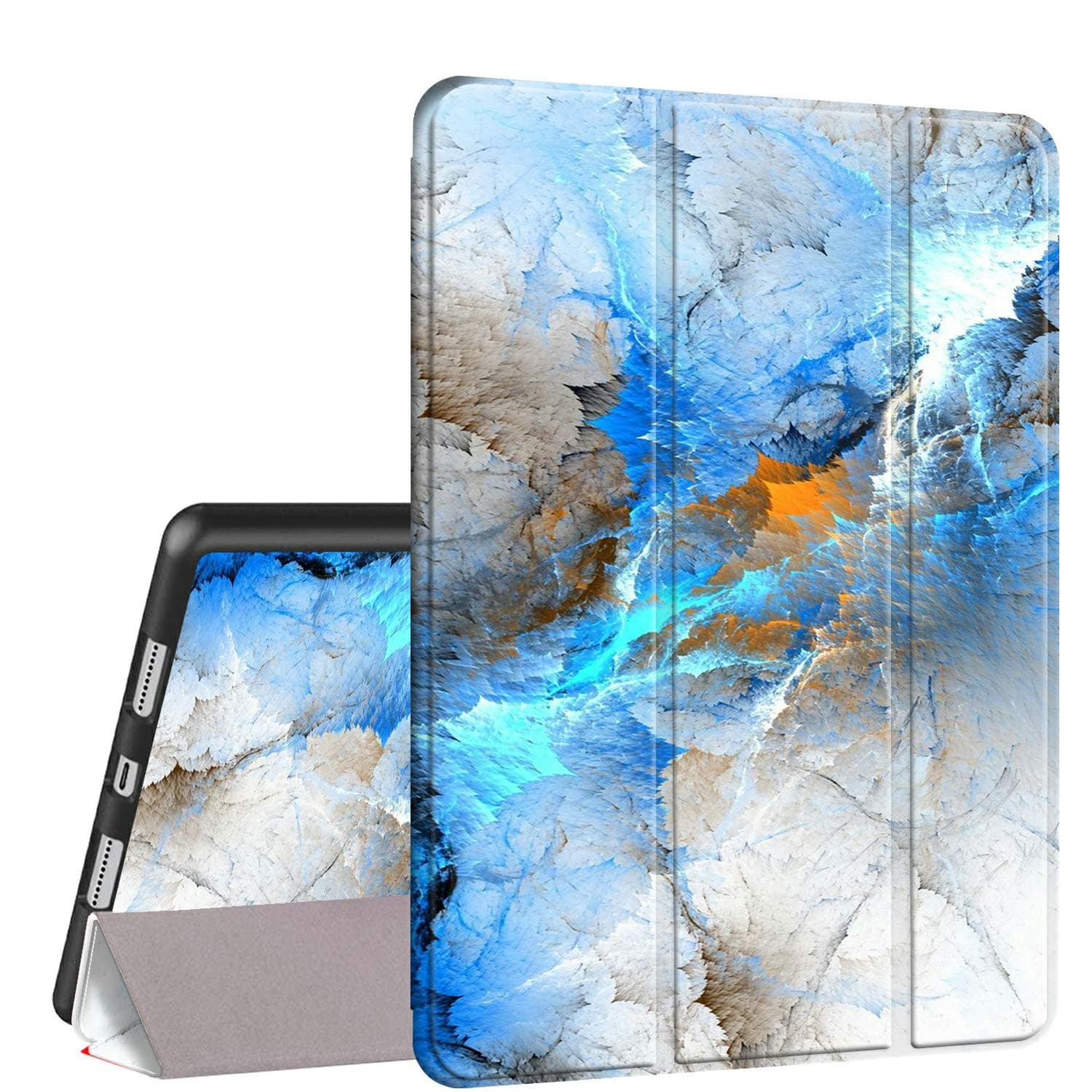 iPad Pro 11 Case 2020, Rossy PU Leather Shock Trifold Stand Folio Smart Cover with Auto Wake/Sleep & Pencil Holder for Apple iPad Pro 11 inch 2nd Generation 2020-Blue Marble