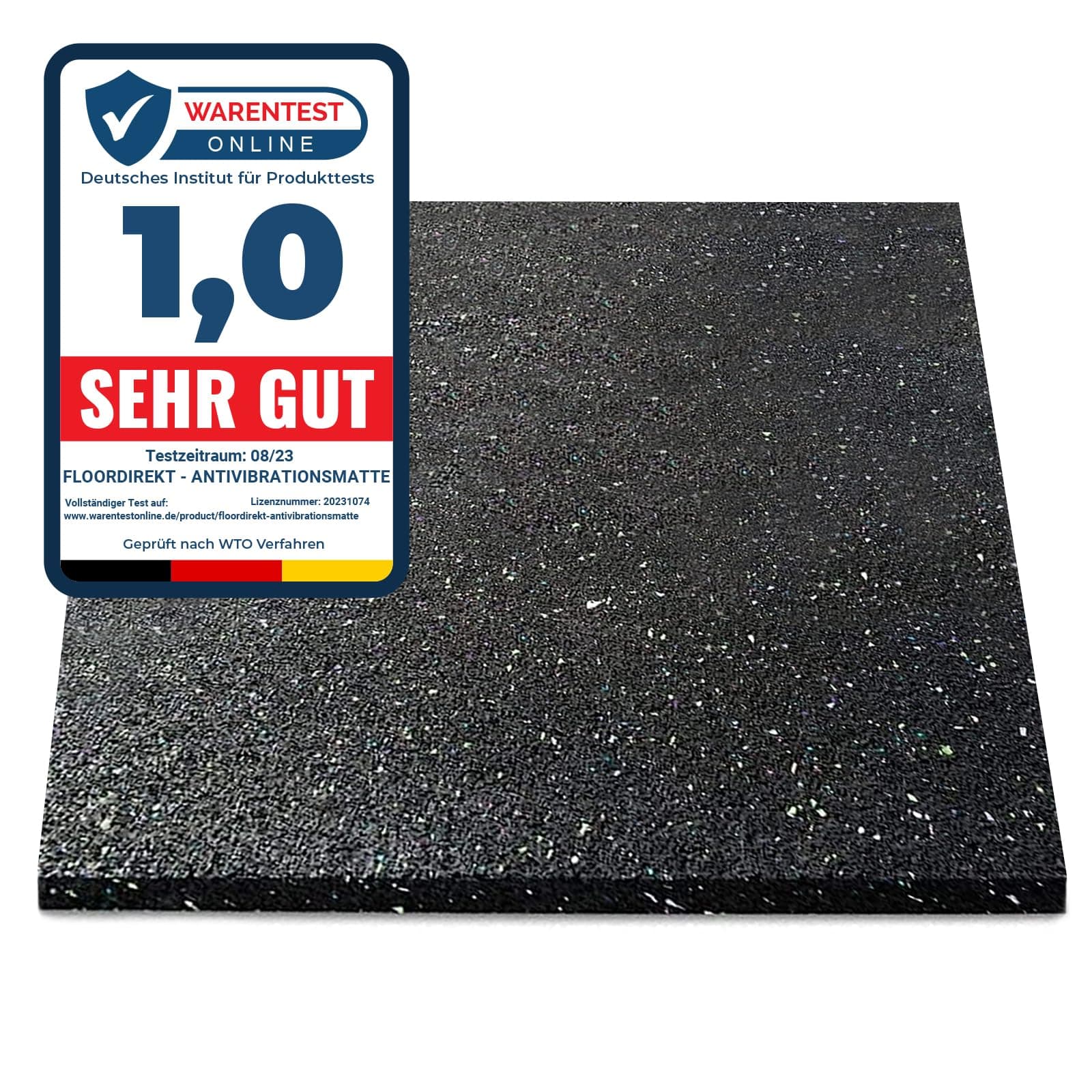 Floordirekt Premium anti-vibration mat 60 x 60 cm, made in Germany, for washing machine, dryer, etc., can be cut to size, available in 4 thicknesses (60 x 60 x 0.6 cm)