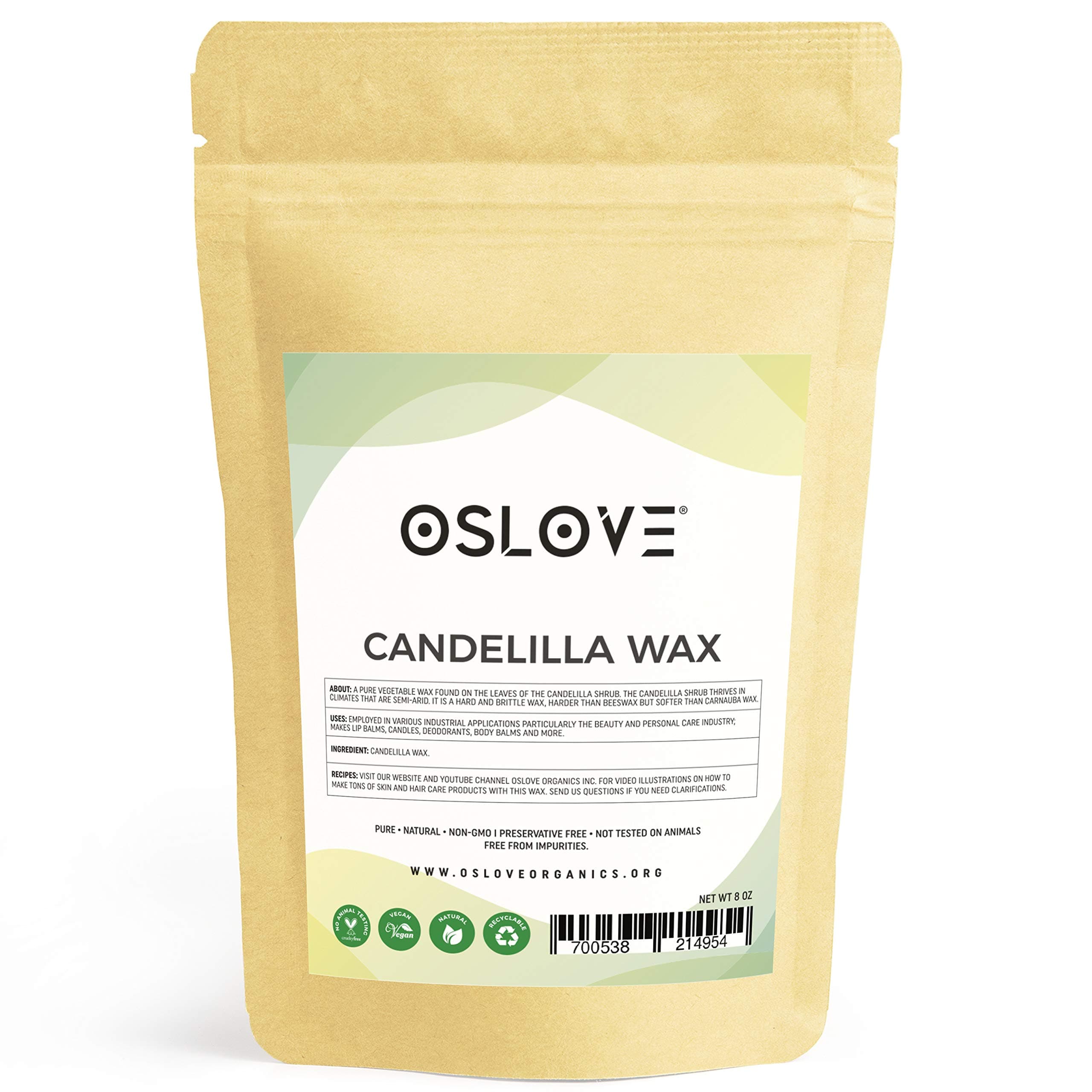 Pure Candelilla Wax/Pellets- Obtained from Candelilla shrub | Great Substitute for Beeswax, Vegan Hard Wax for soap making, body butters, salves & lotions-8 oz