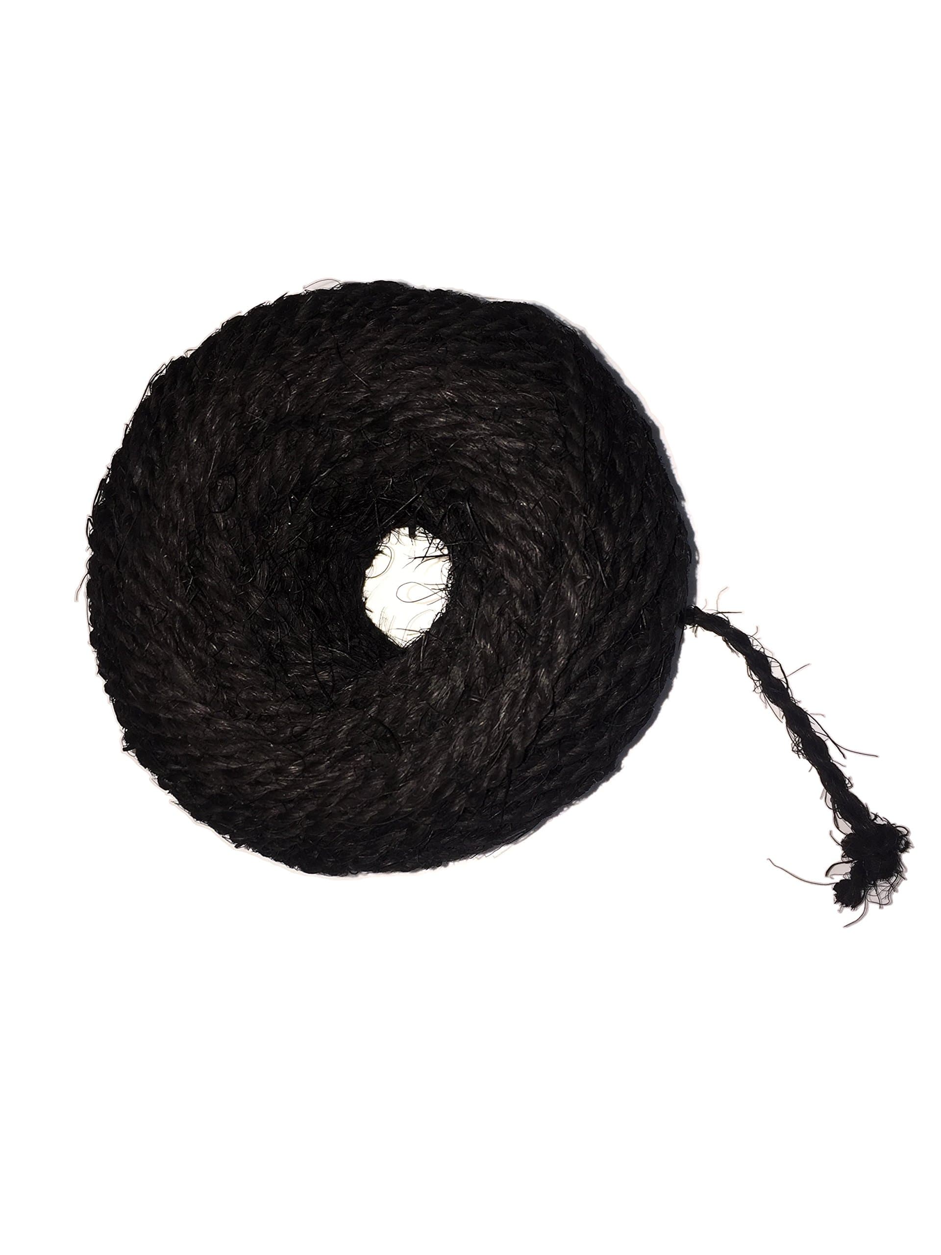 La Deins Coir Twine 3.5mm,50 m in Flat Cone- Black Coconut Coir Fiber Rope Roll