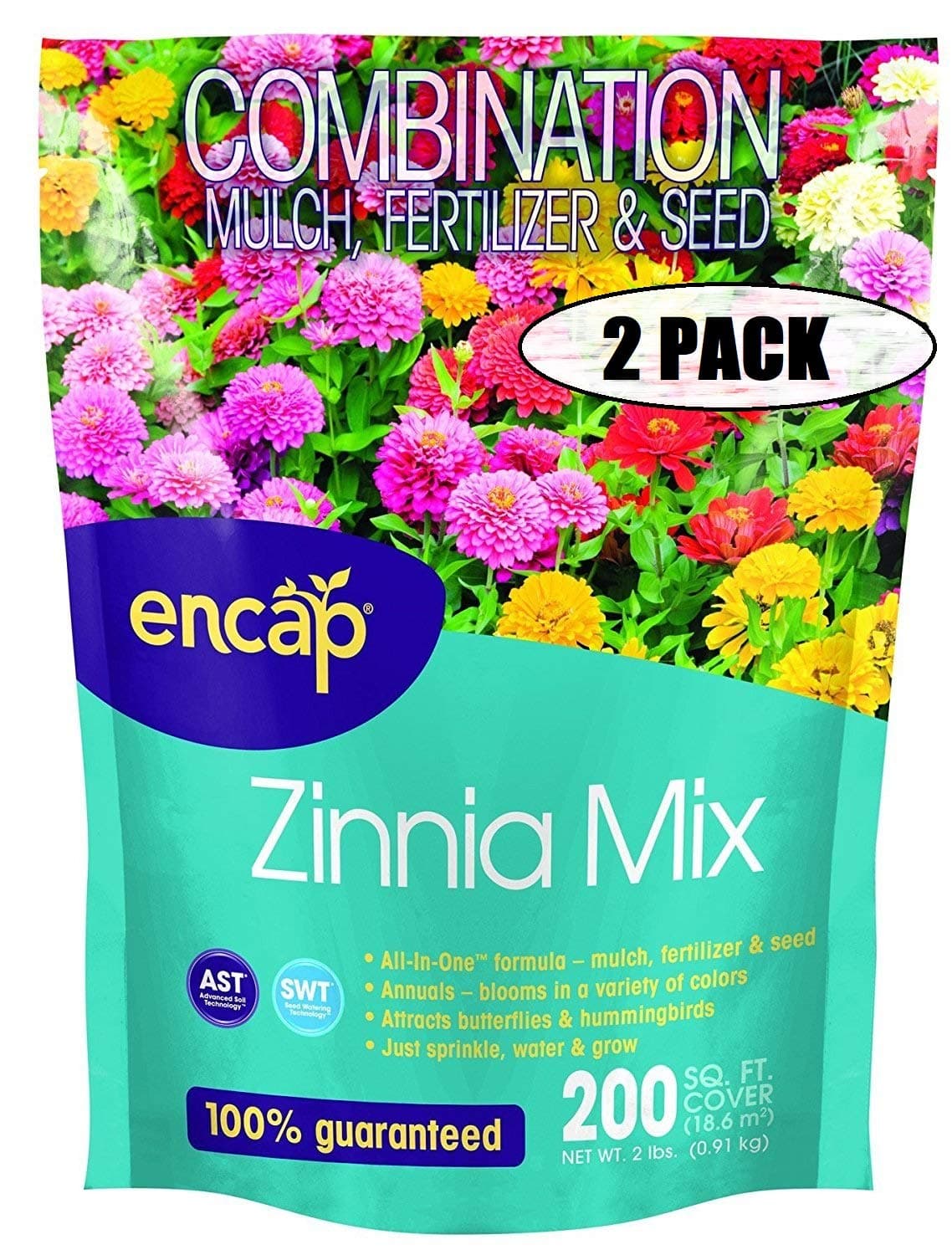 10806-6 Zinnia Cut Flower Mix, 2 Pounds, 2 Pack