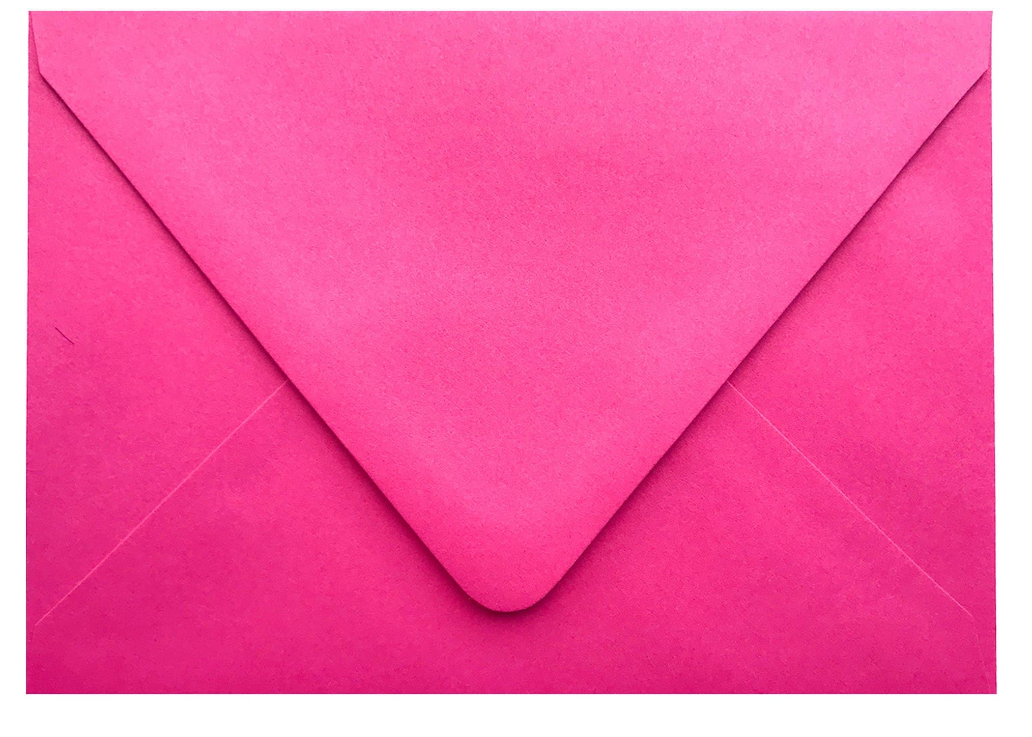 Reduced Fuchsia Contour Euro Flap 50 Boxed A7-70lb Envelopes (5-1/4 x 7-1/4) for 5 x 7 Invitations Announcements Weddings Showers Communions Confirmations by The Envelope Gallery Fuchsia