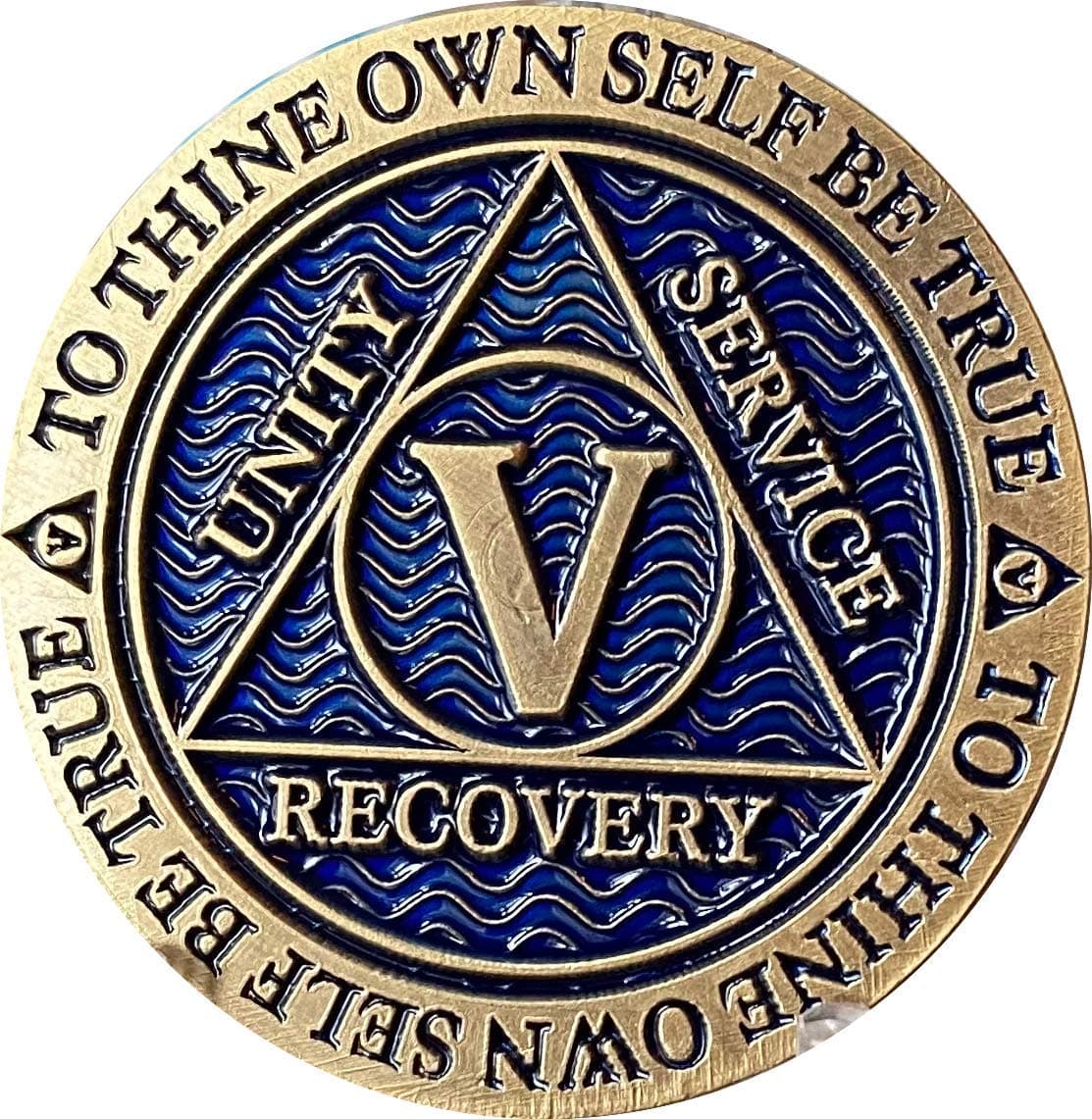 5 Year AA Medallion Reflex Antique and Blue Color Bronze Chip