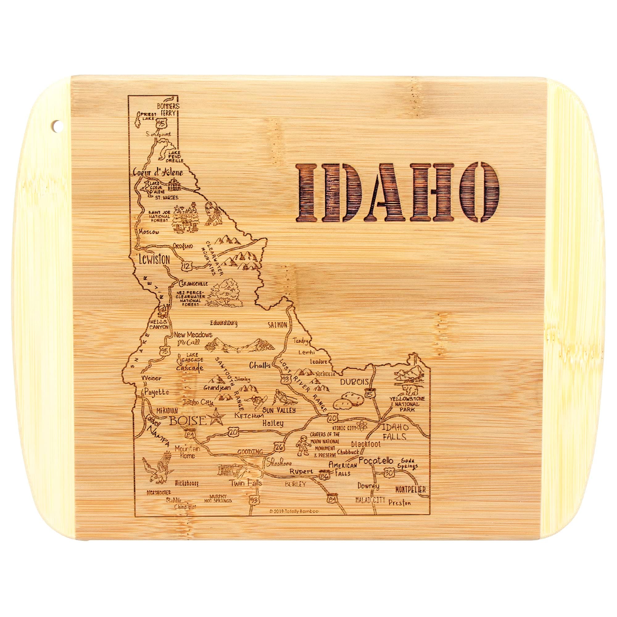 Totally Bamboo A Slice of Life Idaho State Serving and Cutting Board, 11" x 8.75"