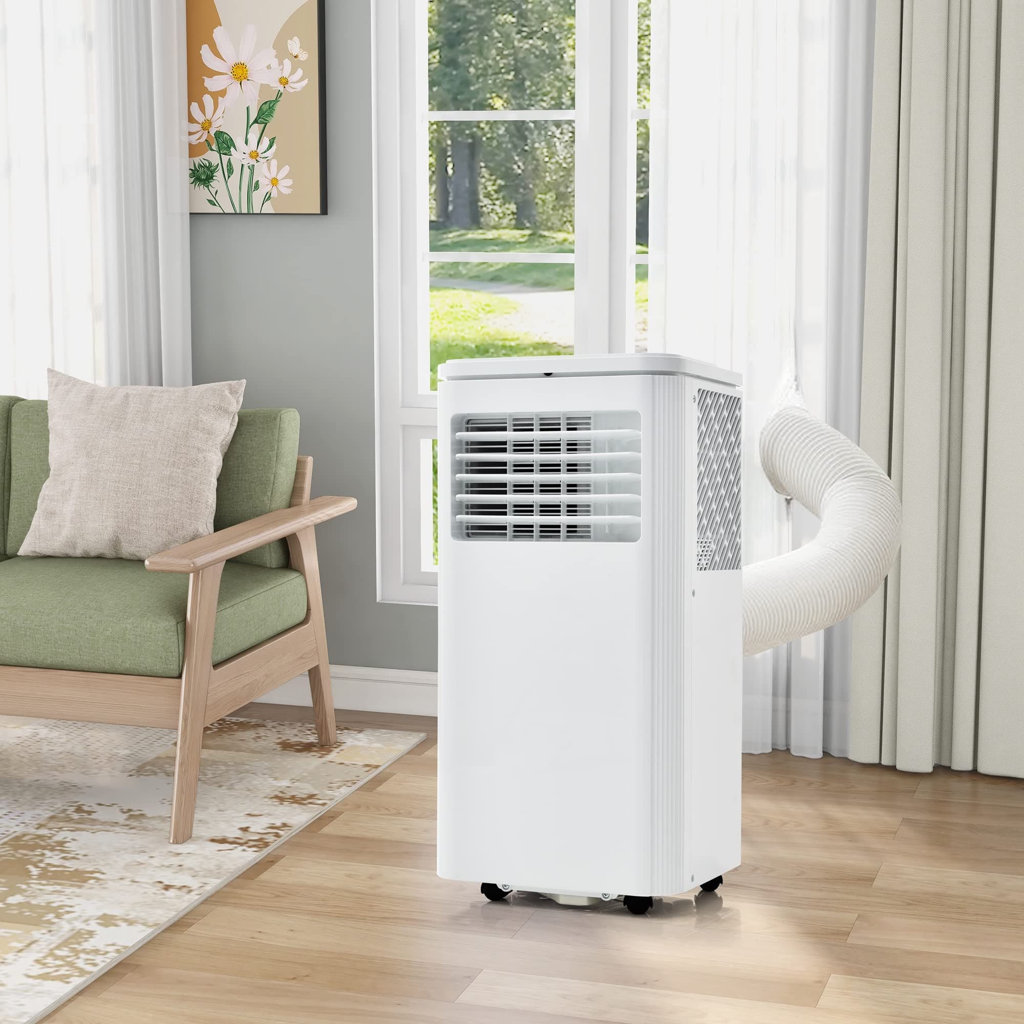 Merax 9000BTU Portable Air Conditioner Dehumidifier (Wcool, Fan, Dry And Sleep Mode, App Control, 24 Hour Timer) For 100 m³, Energy Efficiency Class A (9000 BTU/h) [Energy Class A]