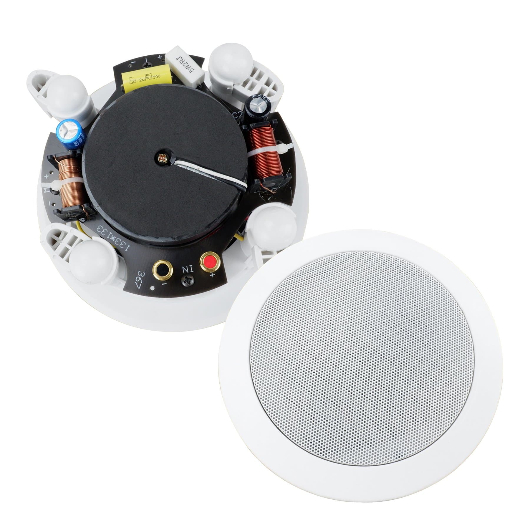Dual 4-Inch in-Wall/in-Ceiling 2-Way Stereo Sound Speaker with 1" Silk Dome Tweeter and Crossover Network(Sold as Pair)