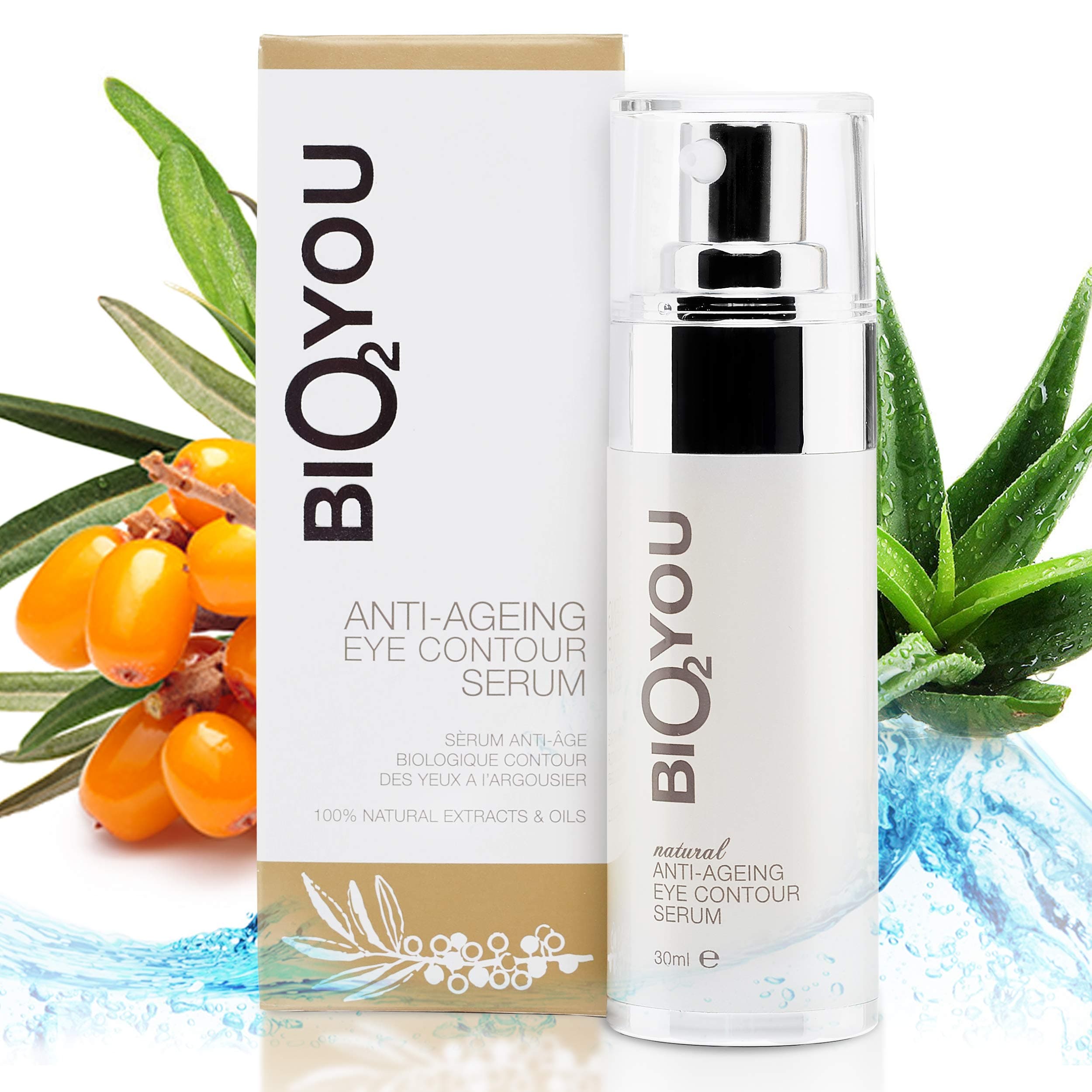 Natural Anti Aging Revital Eye Contour Serum With Hyaluronic Acid Collagen Aloe vera Panthenol Provitamin B5 Seabuckthorn For Puffy Eyes Anti Wrinkle Treatment Dark Circles Under Eye bags and Shadows