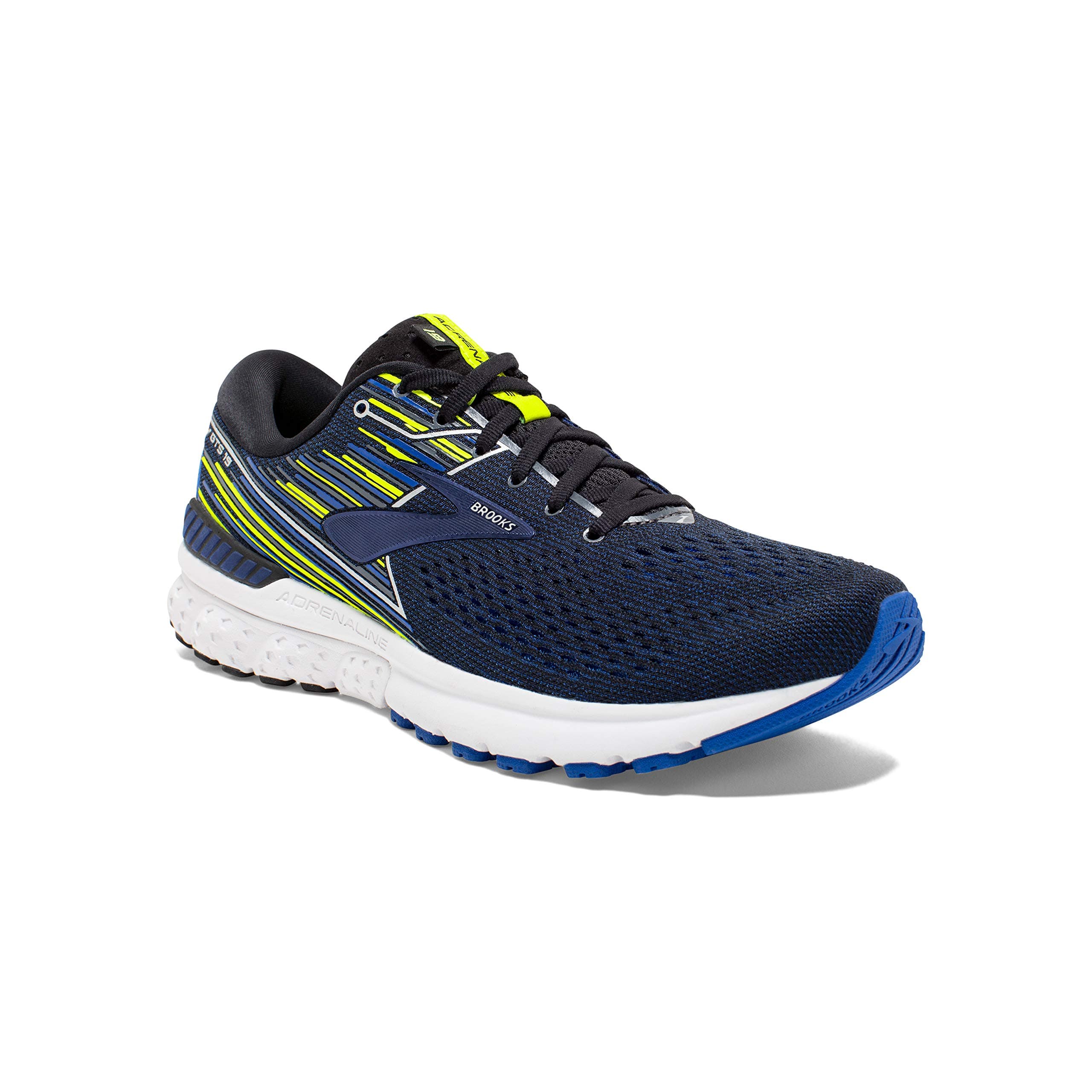 Brooks Mens Adrenaline GTS 19 Running Shoes - Black/Blue/Nightlife - 2E Width (Wide)