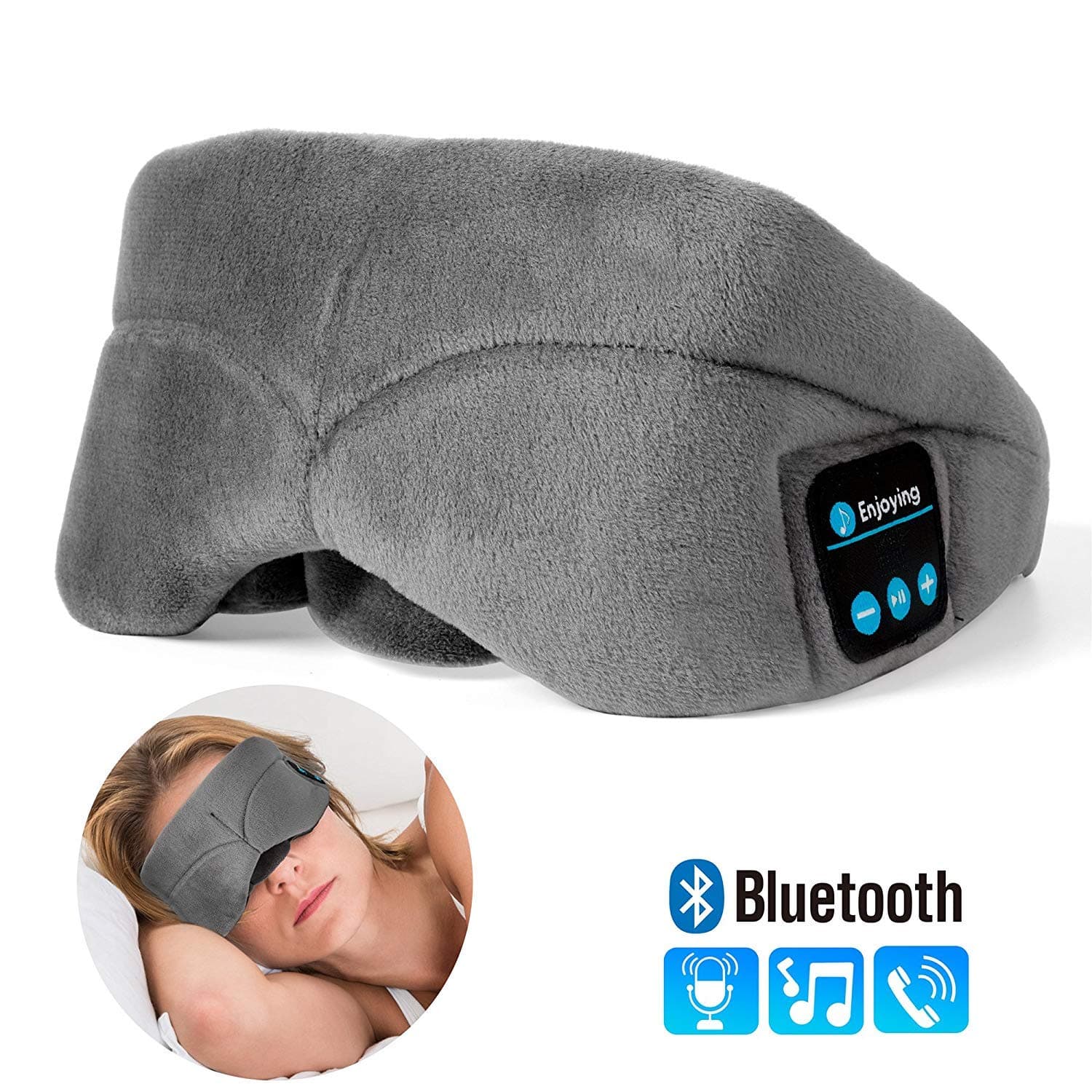 Bluetooth Sleep Eye Mask Headphone, Lavince Washable Wireless Music Sleep Eye Cover with Built-in Earphone Microphone,Perfect for Air Travel, Relaxation, Side Sleep, Meditation, Insomnia