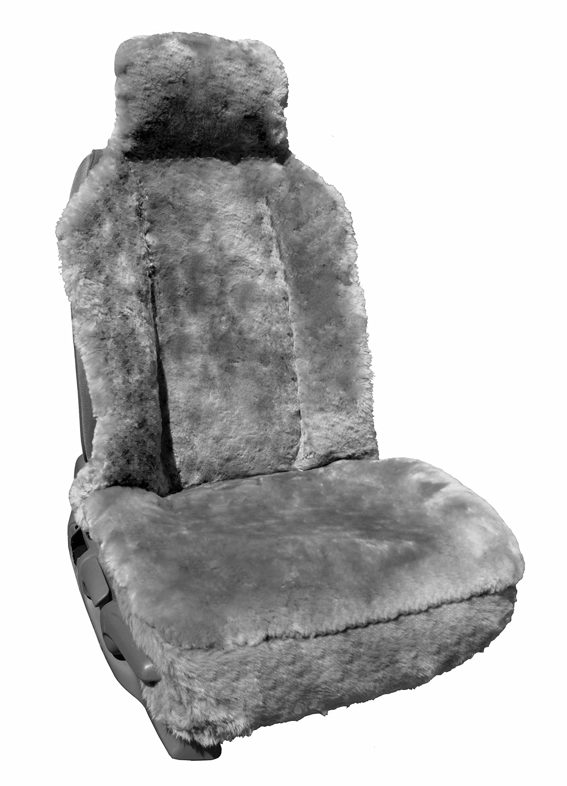 Genuine Sheepskin Car Seat Cover - Universal Seat Cover - Gray - (1 Single)
