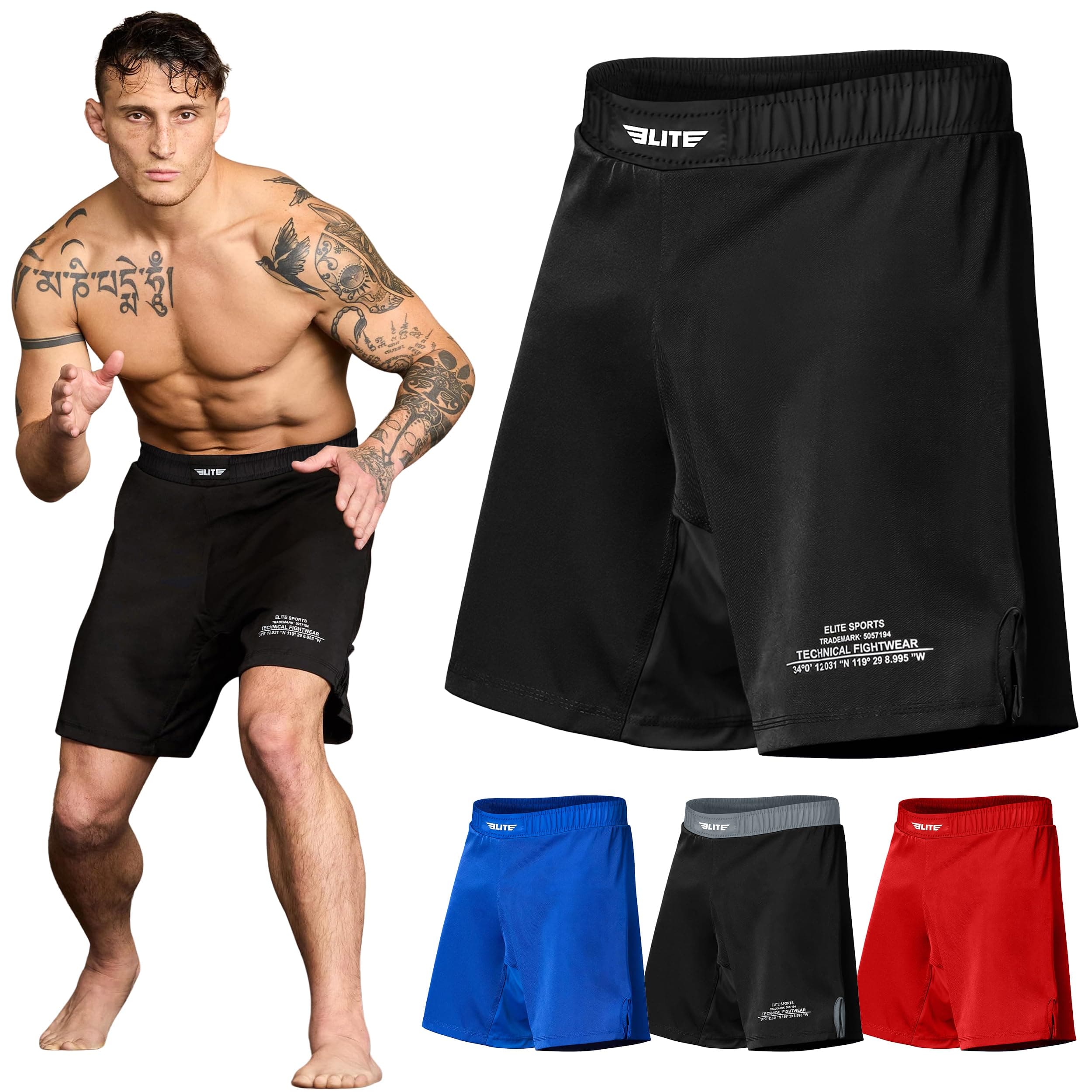 Men's MMA Fight Shorts, Black Jack UFC, BJJ, No Gi, Grappling, Jiu Jitsu Shorts