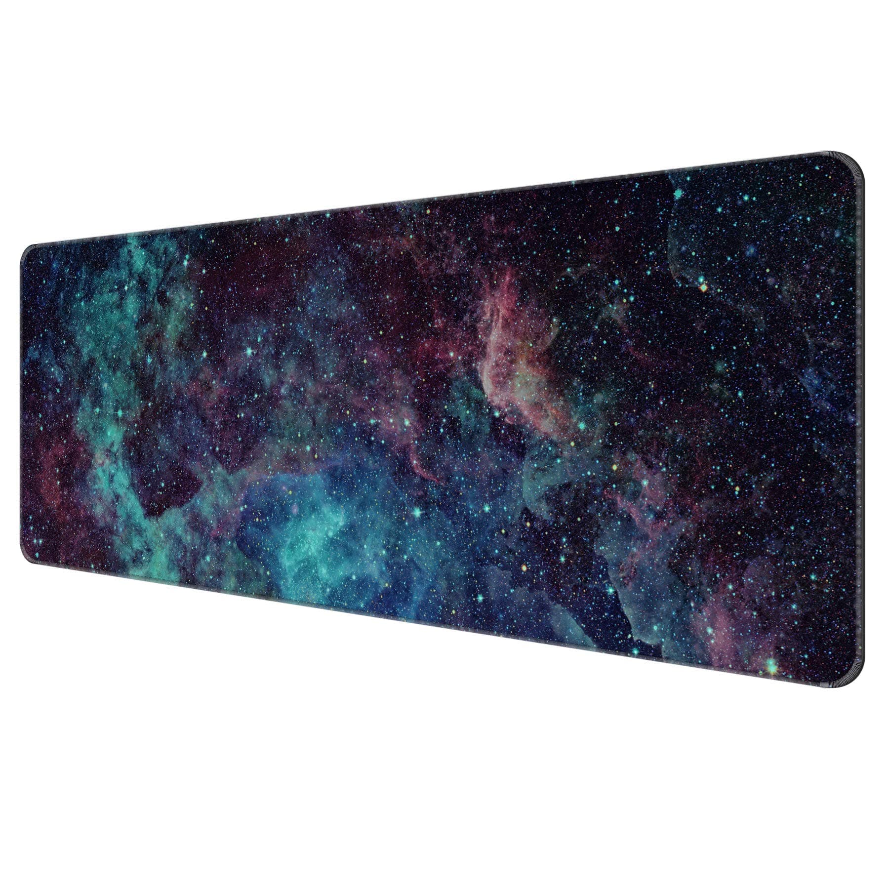Dynippy Thin Extended Gaming Mouse Pad (31.5 * 11.8 * 0.08 inch) with Stitched Edges Large , Long XXL Keyboard and Mouse pad Desk Mat for Gaming Office & Home - Galaxy Space