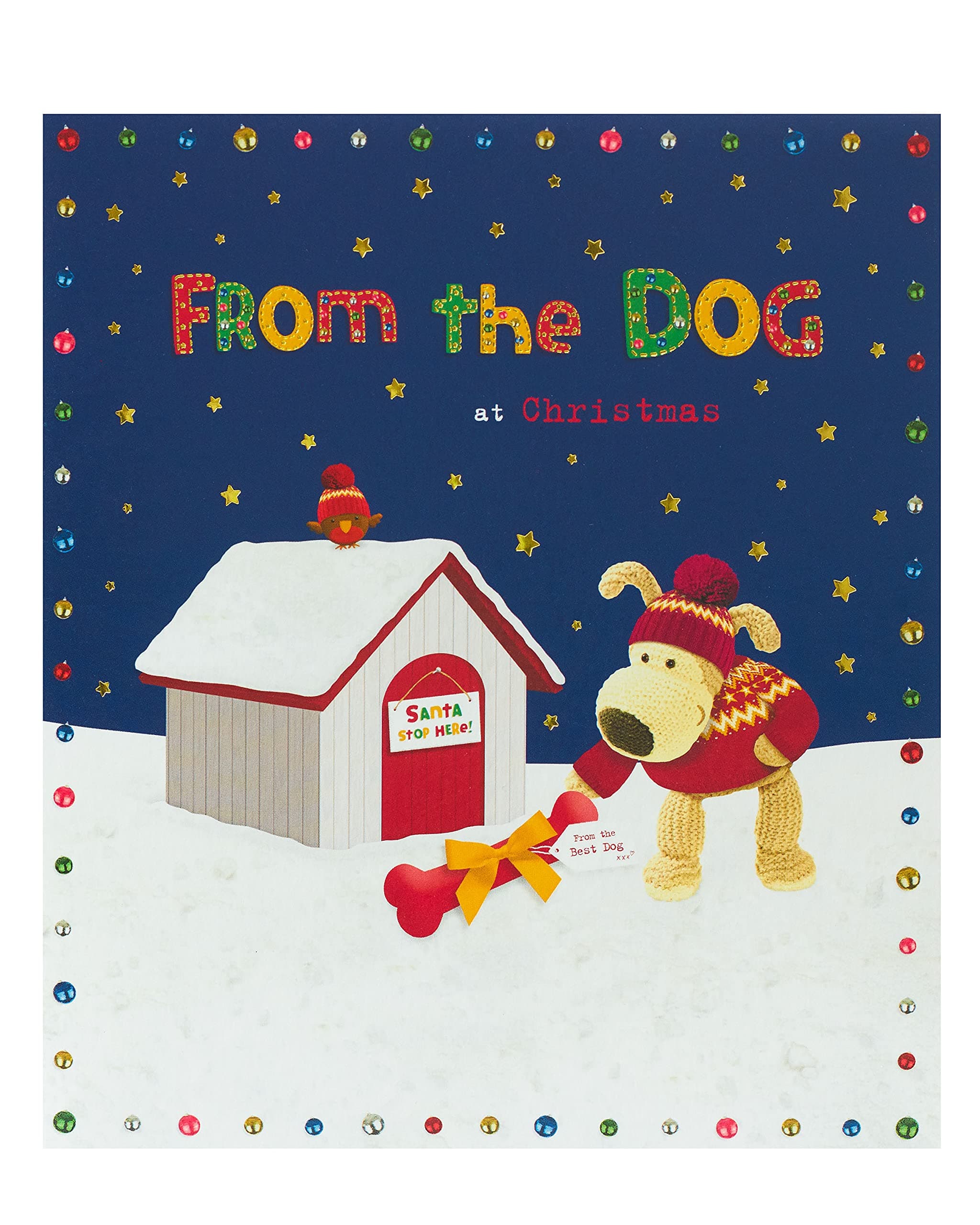 UK Greetings from The Dog Christmas Card - Boofle Christmas Card - Dog Mum Christmas Card - Dog Dad Christmas Card - Pet Christmas Card Cute, Multi, 670337-0-1