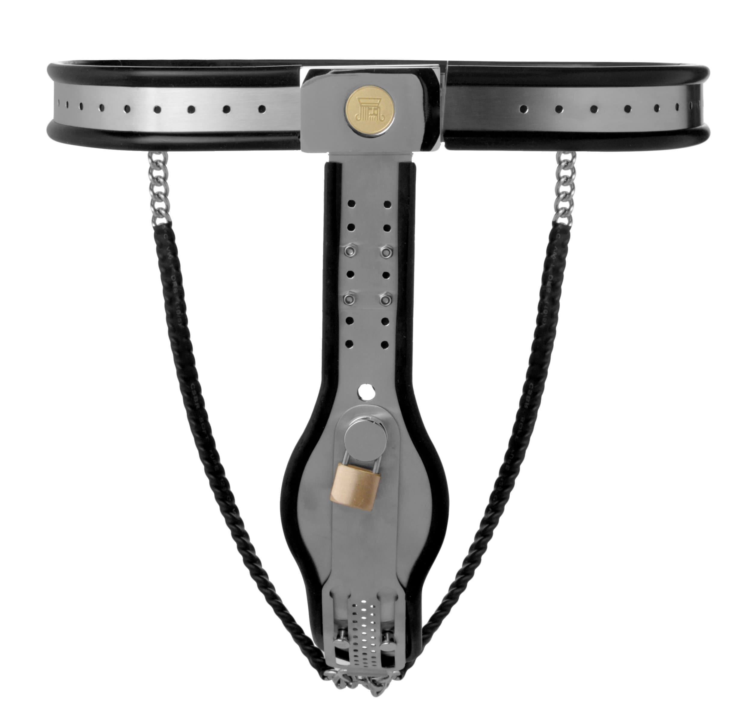 Master Series Locking Steel Female Chastity Belt, Small