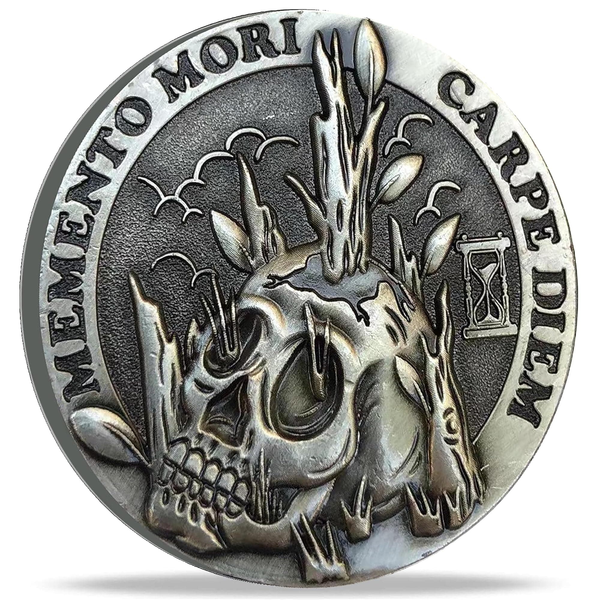 Handcrafted Memento Mori Token Stoic Reminder Skull Challenge Coin (Single Coin)