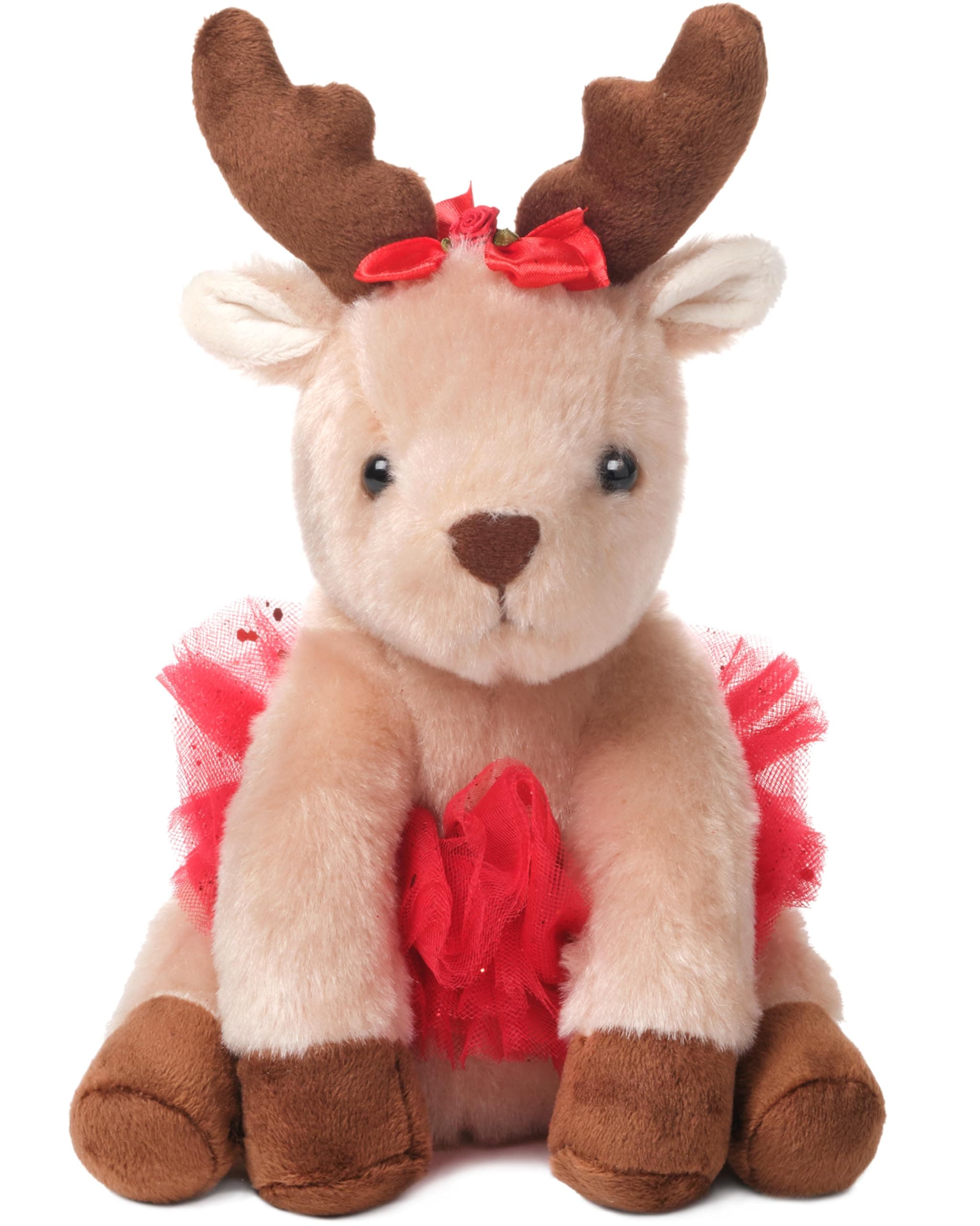 Bearington Darling Dancer Ballerina Reindeer Stuffed Animal, 7 Inch Stuffed Reindeer Christmas Doll, Ideal Christmas Plush Toy Gift for Toddlers, Kids & Teens, for Ages 3-14