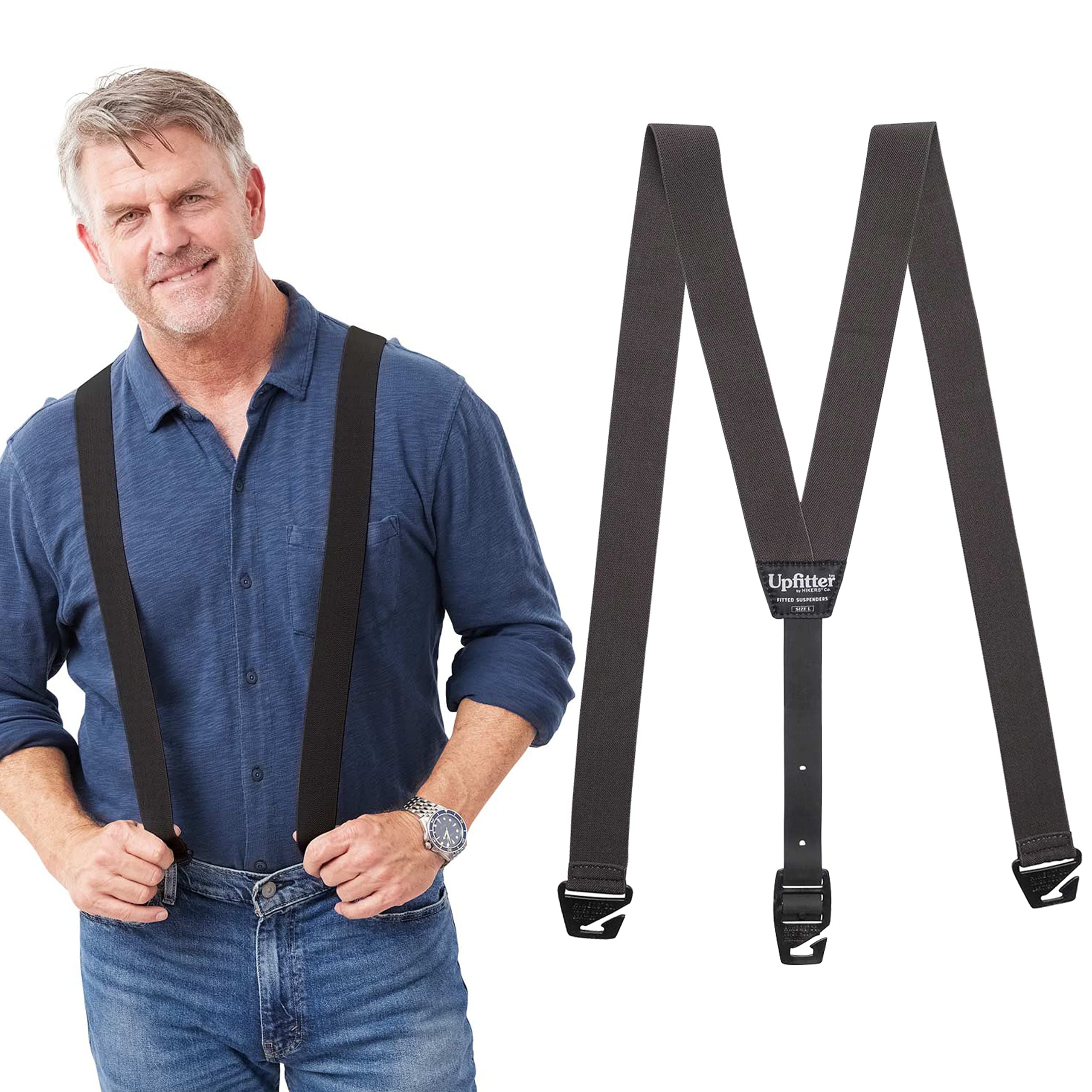 Upfitter Hidden Suspenders for Men Under Clothes - 3 Point Belt Loop