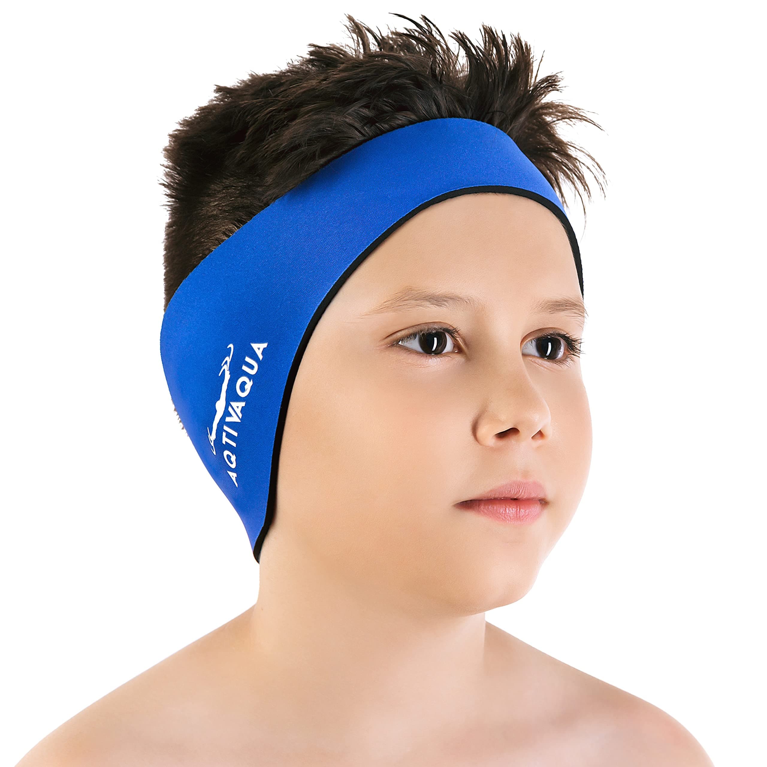 Swimming Headband Swim Ear Band Protection Cover Swim Headband for Kids Adults Men Women Toddlers Ear Plugs in (Color: Navy, Size: Medium)