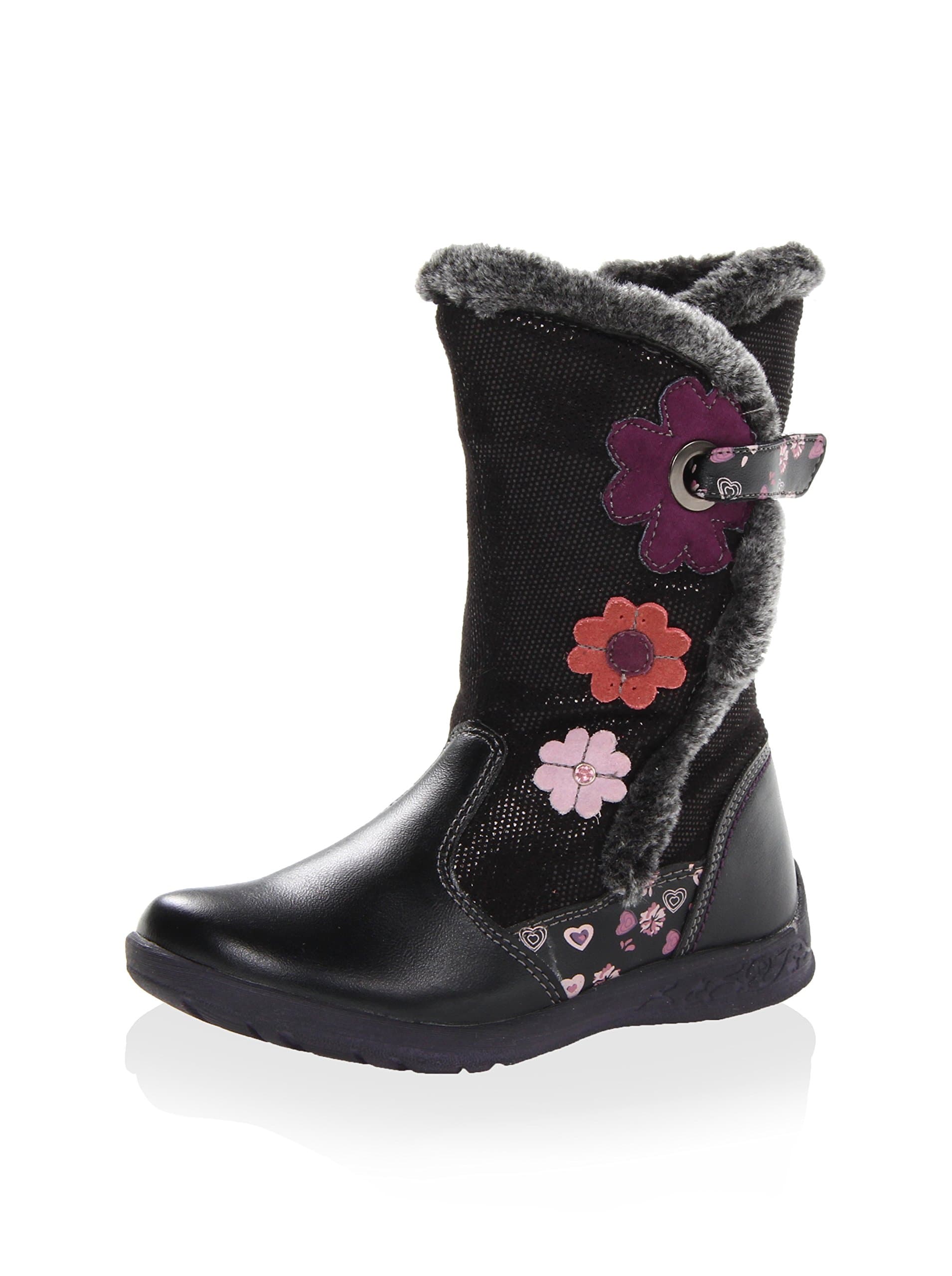 Beeko Kid's Makala II Fur Trimmed Boot, Black, 30 M EU/12.5 M US Little Kid