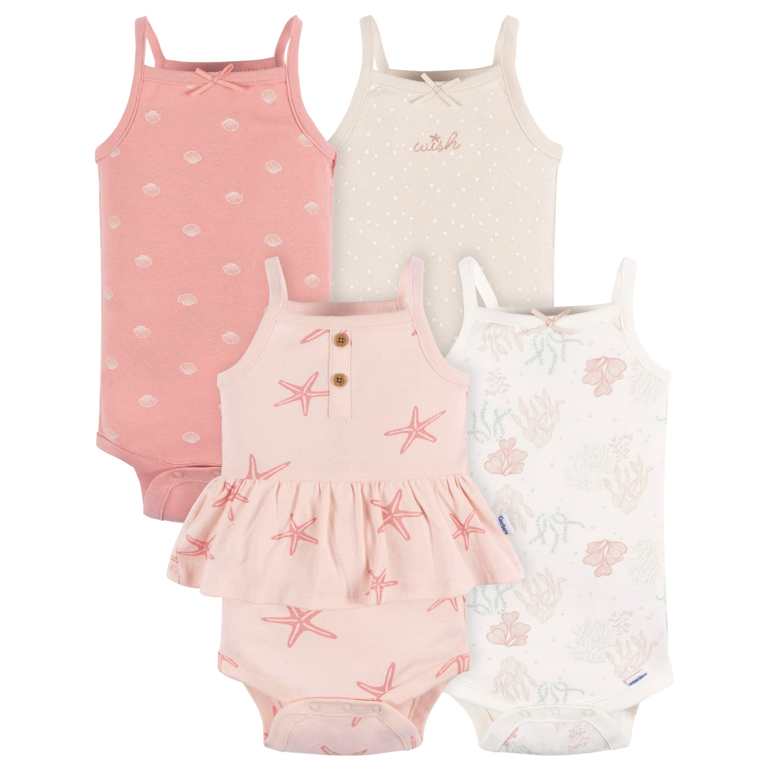 Baby Girls Multi-Pack Sleeveless Onesies Bodysuit
