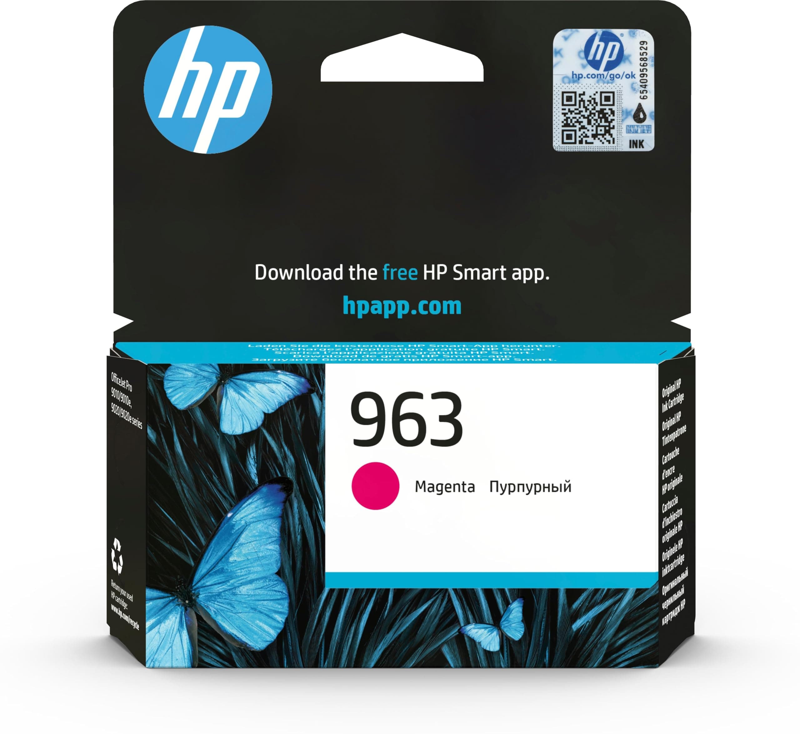 HP 963 Magenta Original Ink Cartridge|Magenta|700 pages|HP OfficeJet Pro 9010, 9013, 9020, 9023|3JA24AE.