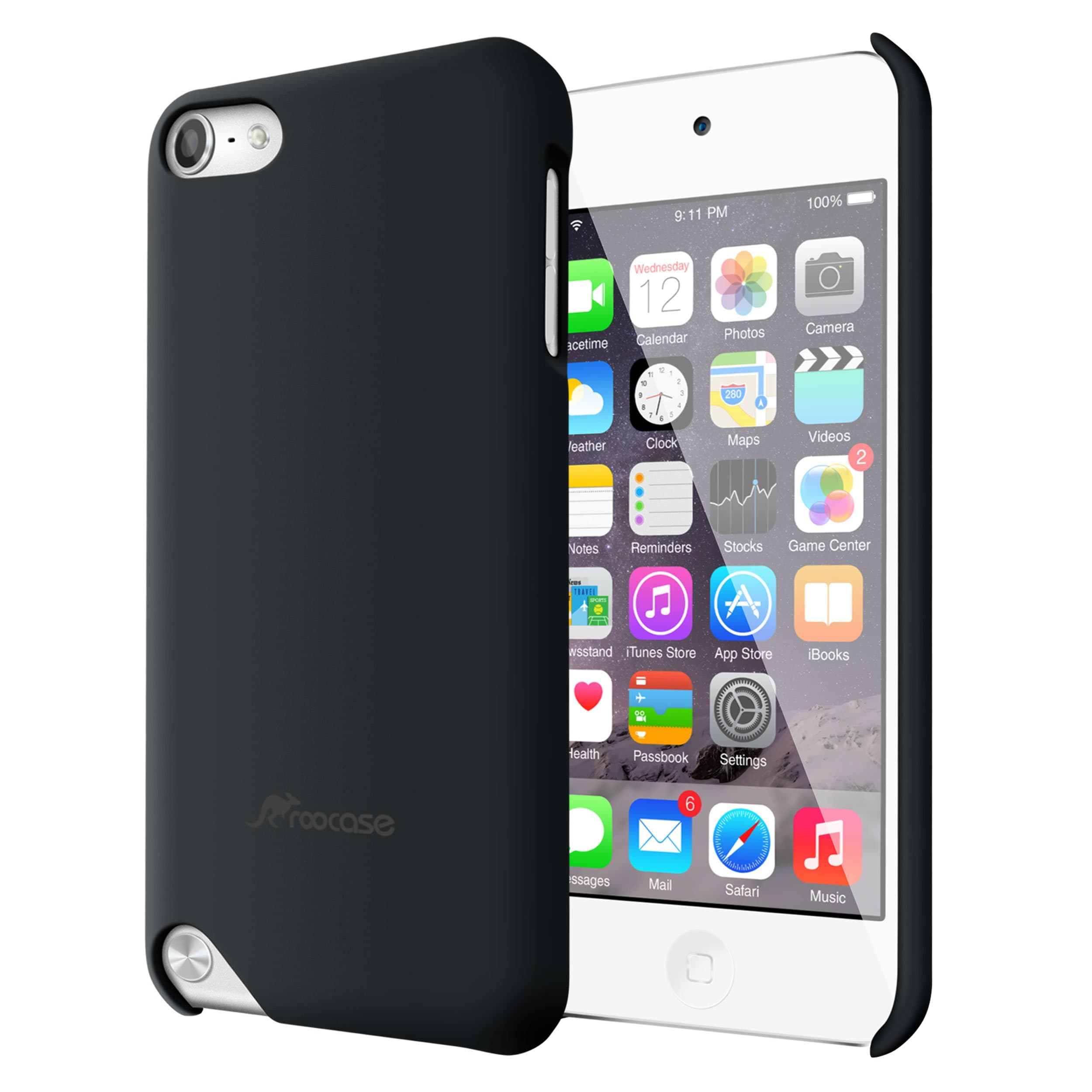 Apple iPod Touch 5 Case, rooCASE Ultra Slim Fit Thin Hard Shell Case iPod Touch 6th/5th Generation Black