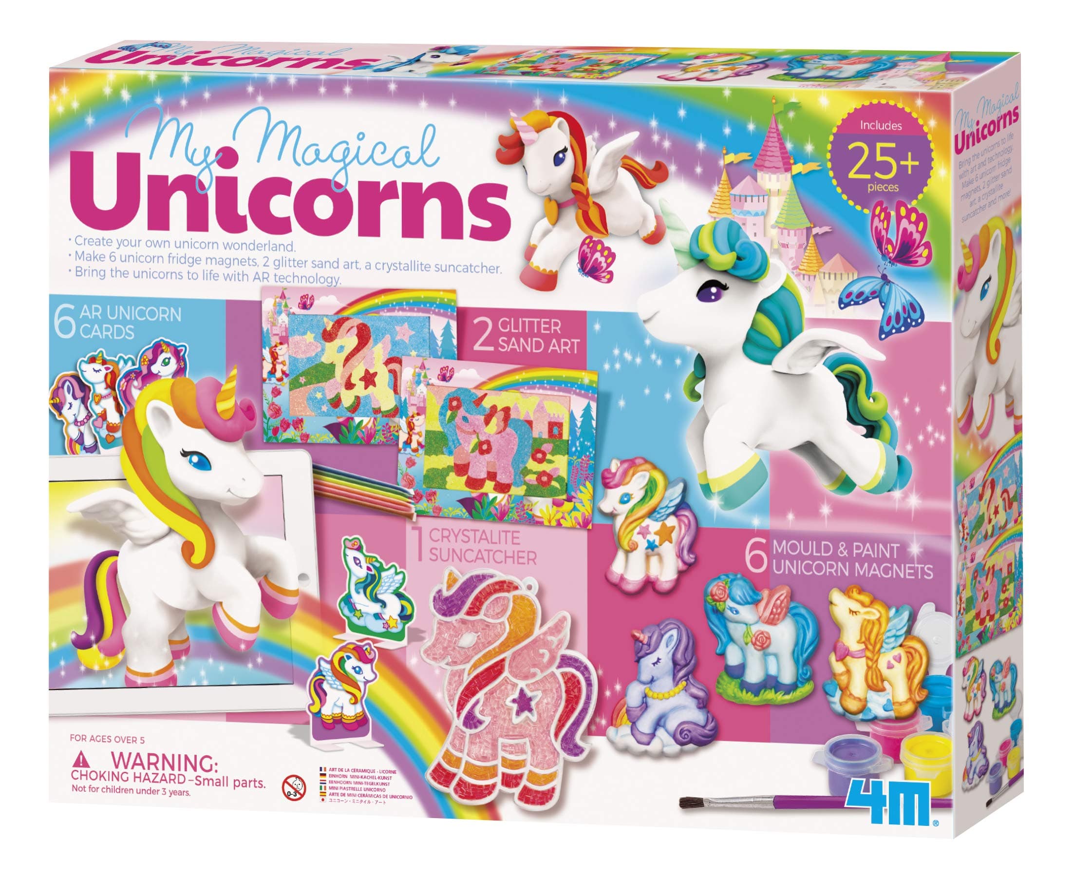 4M My Magical Unicorns DIY Magnets, Sand Art, Suncatcher Craft Kit
