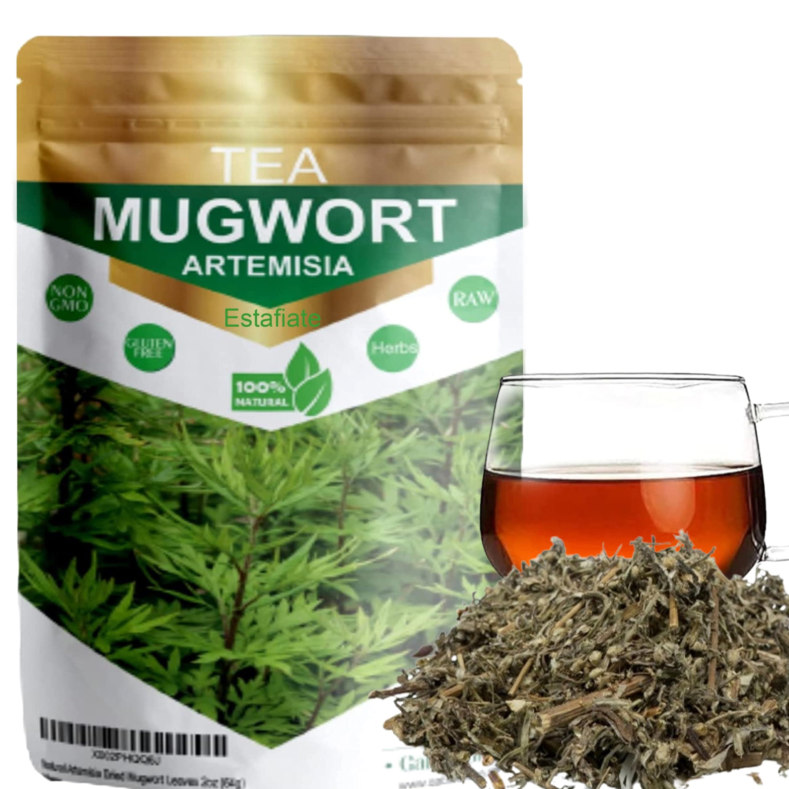 ESTAFIATE (4oz/114 gr) wildcrafted Artemisia ESTAFIATE Tea ludoviciana.Mugwort Leaf, Non-GMO, gluten-free, Resealable Bag (4 oz)