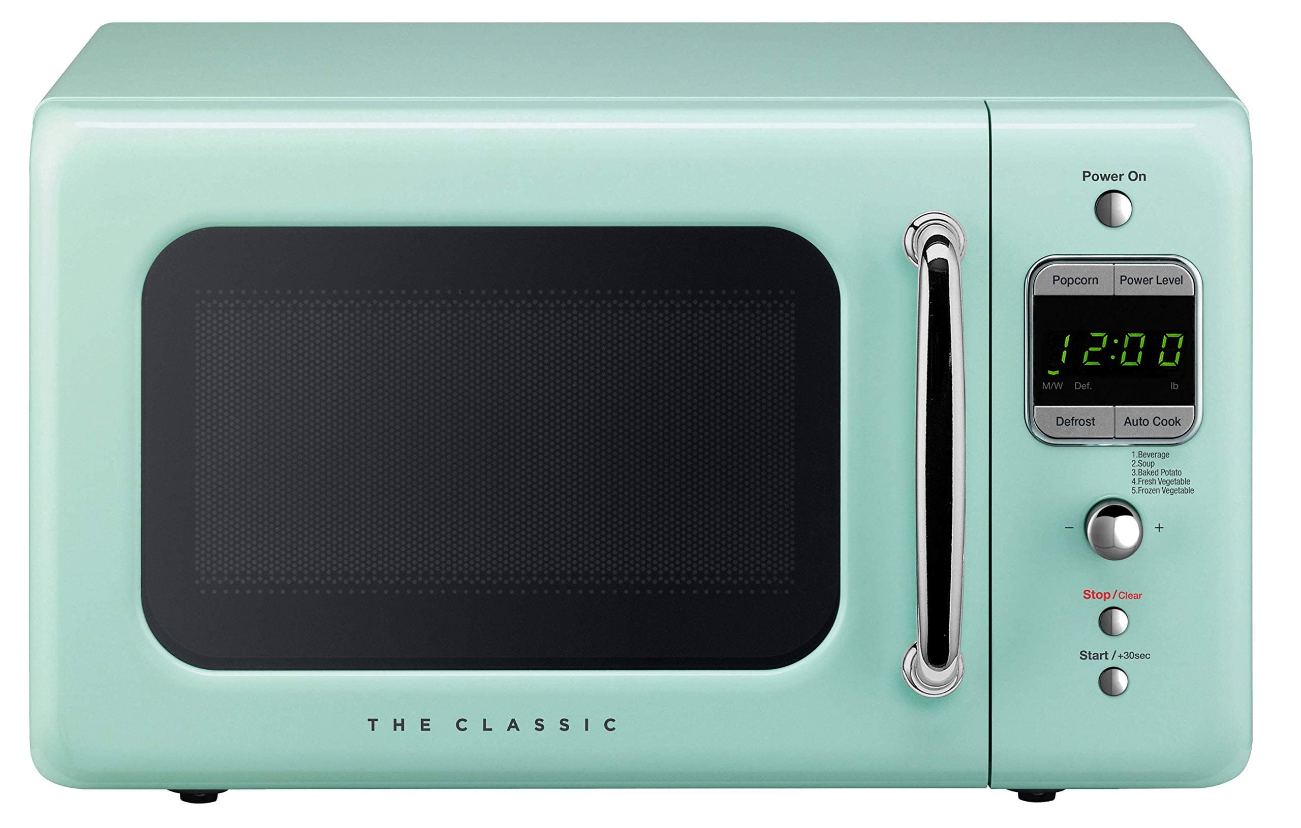 Daewoo KOR-7LREM Retro Countertop Microwave Oven 0.7 Cu.'., 700W | Mint Green